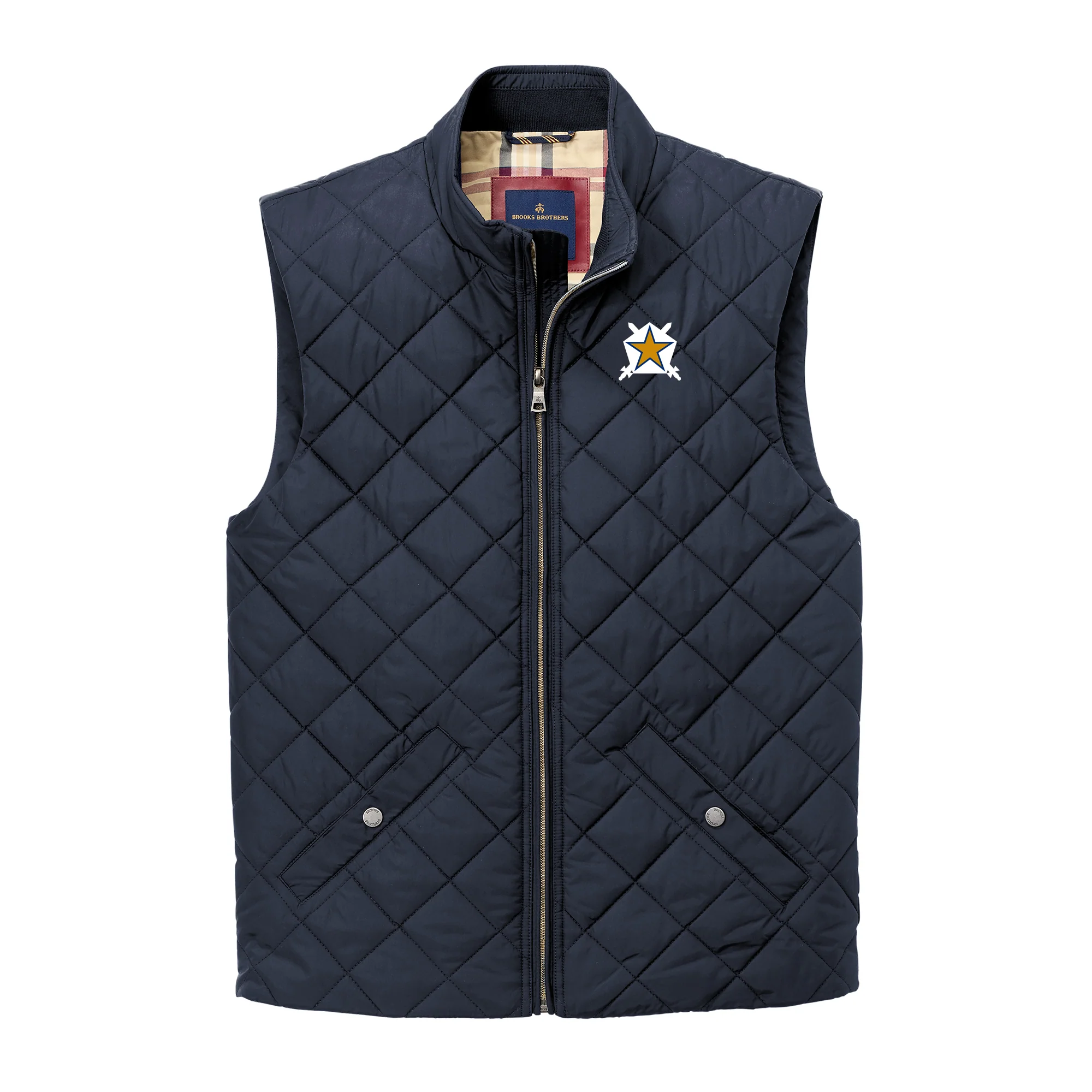Pi Kappa Phi Primary Logo LC Brooks Brothers Quilted Vest - Night Navy