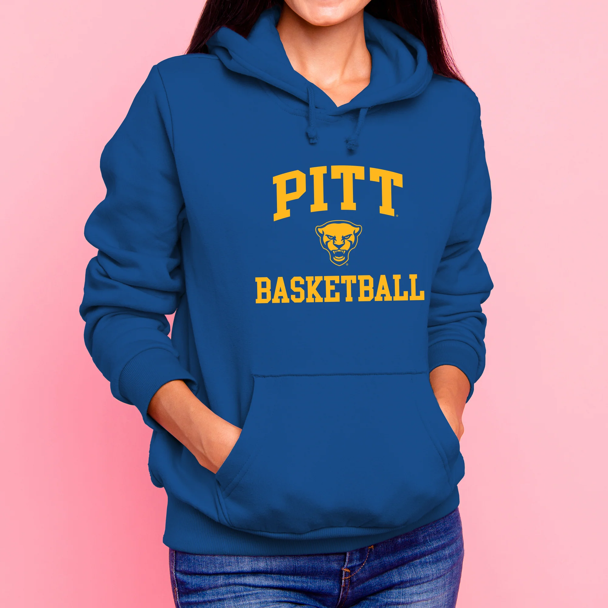 Pittsburgh Arch Logo Basketball Hoodie - Royal - Image 4
