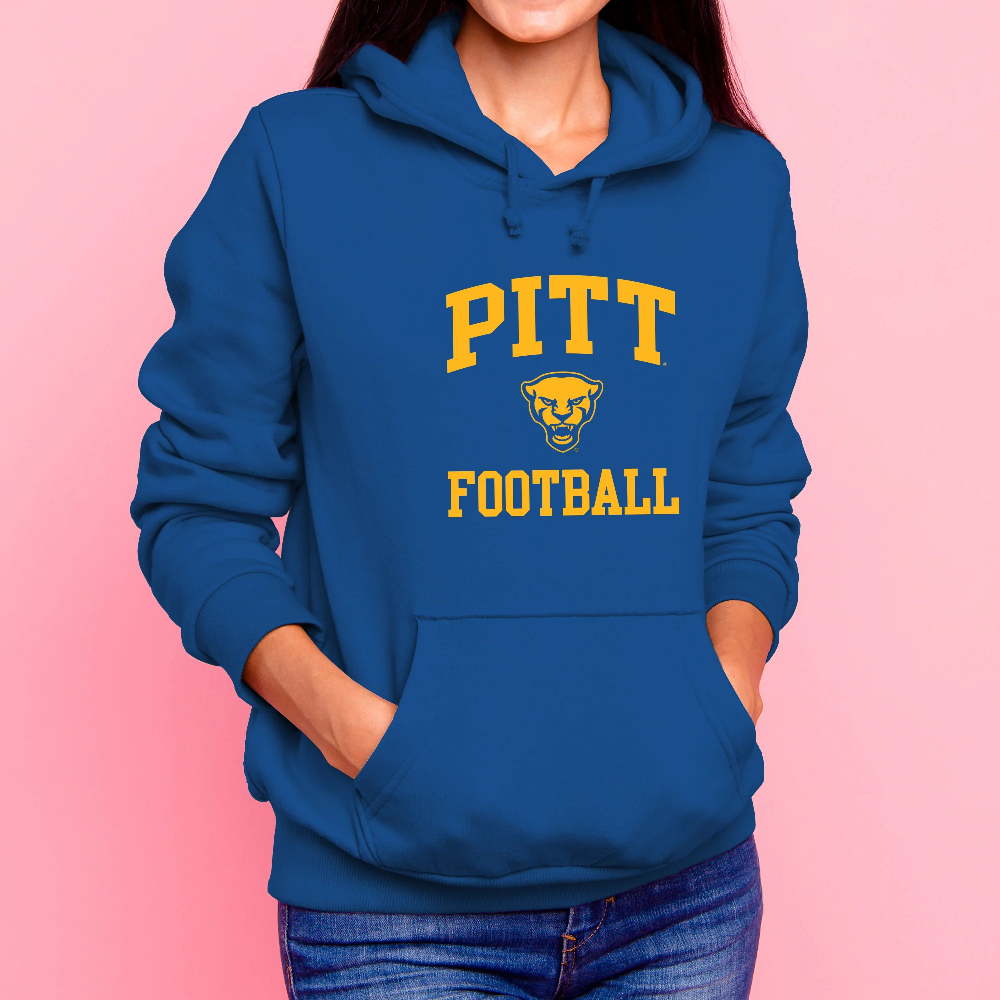 Pittsburgh Arch Logo Football Hoodie - Royal - Image 4