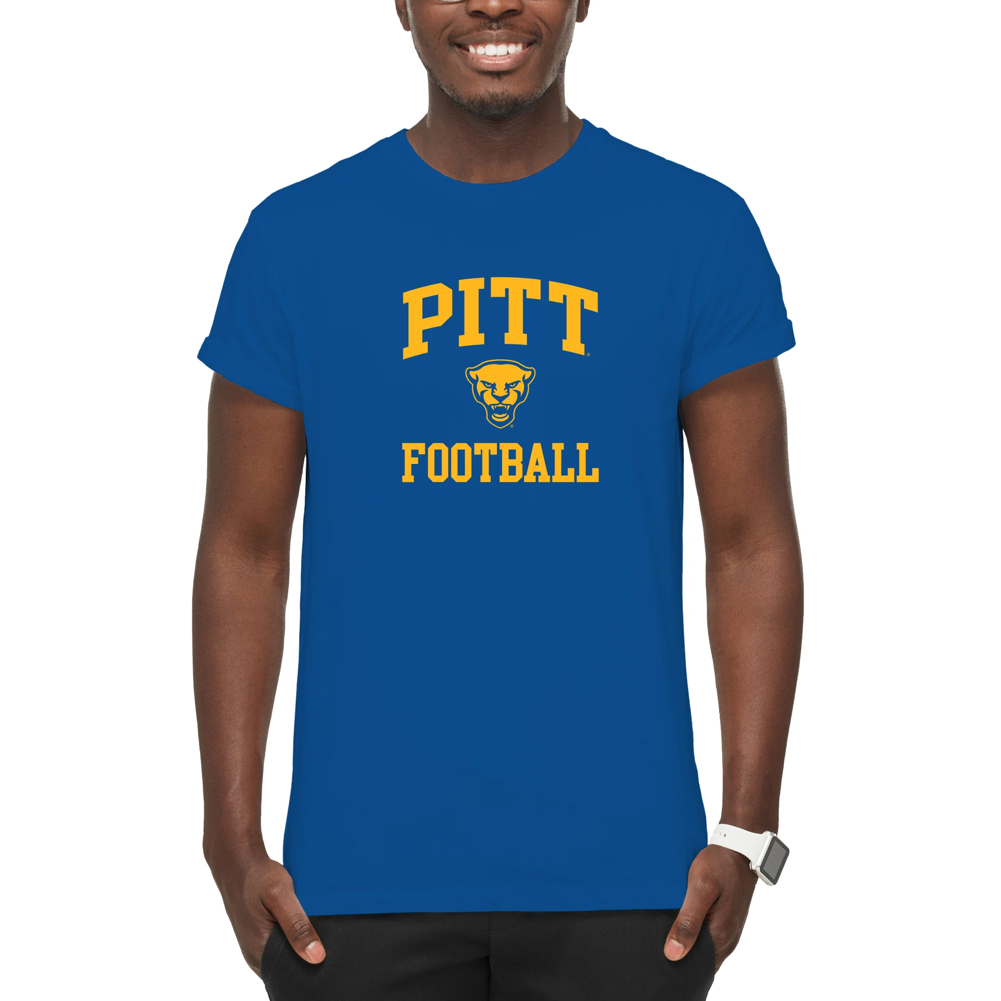 Pittsburgh Arch Logo Football T-Shirt - Royal - Image 3