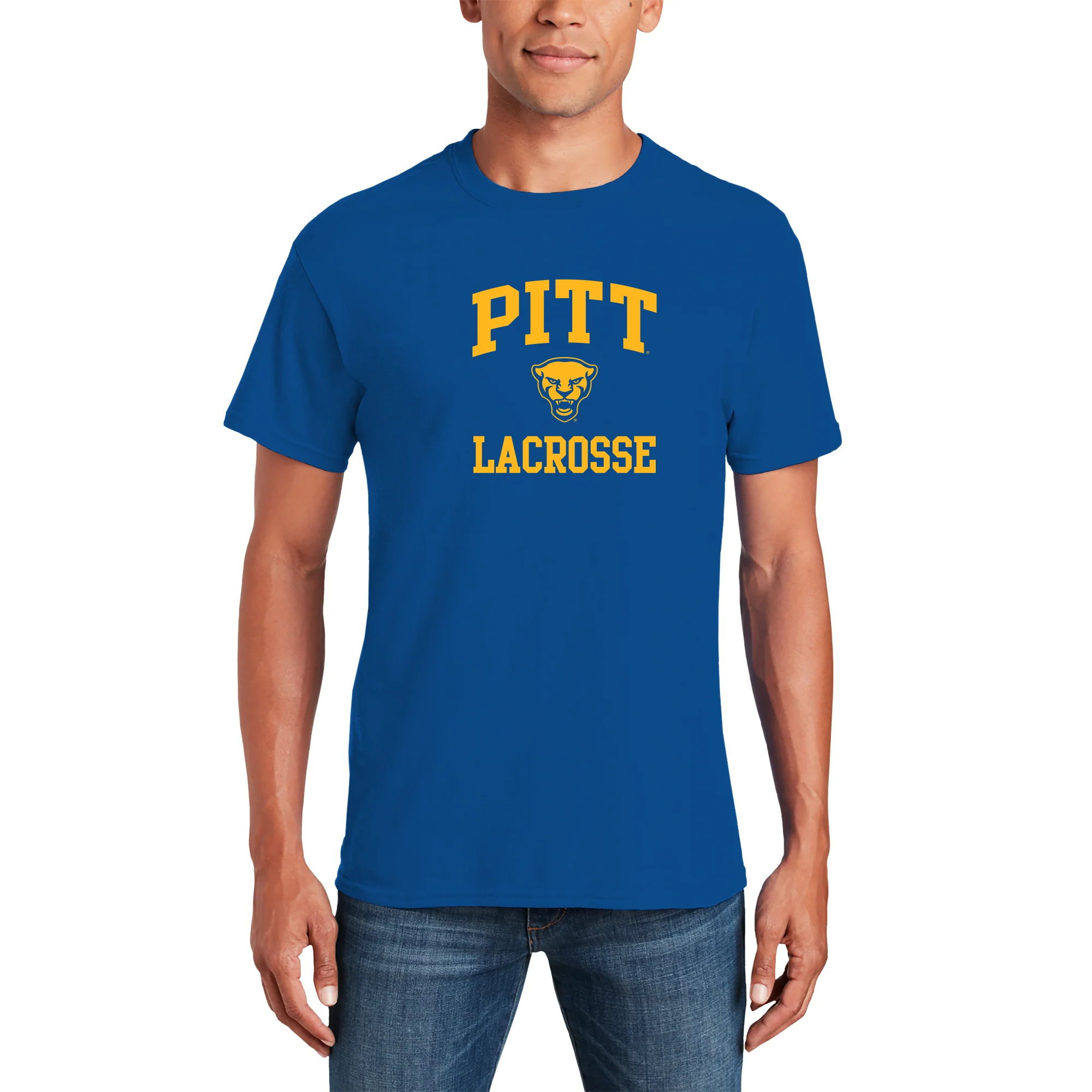 Pittsburgh Arch Logo Lacrosse T-Shirt - Royal - Image 3