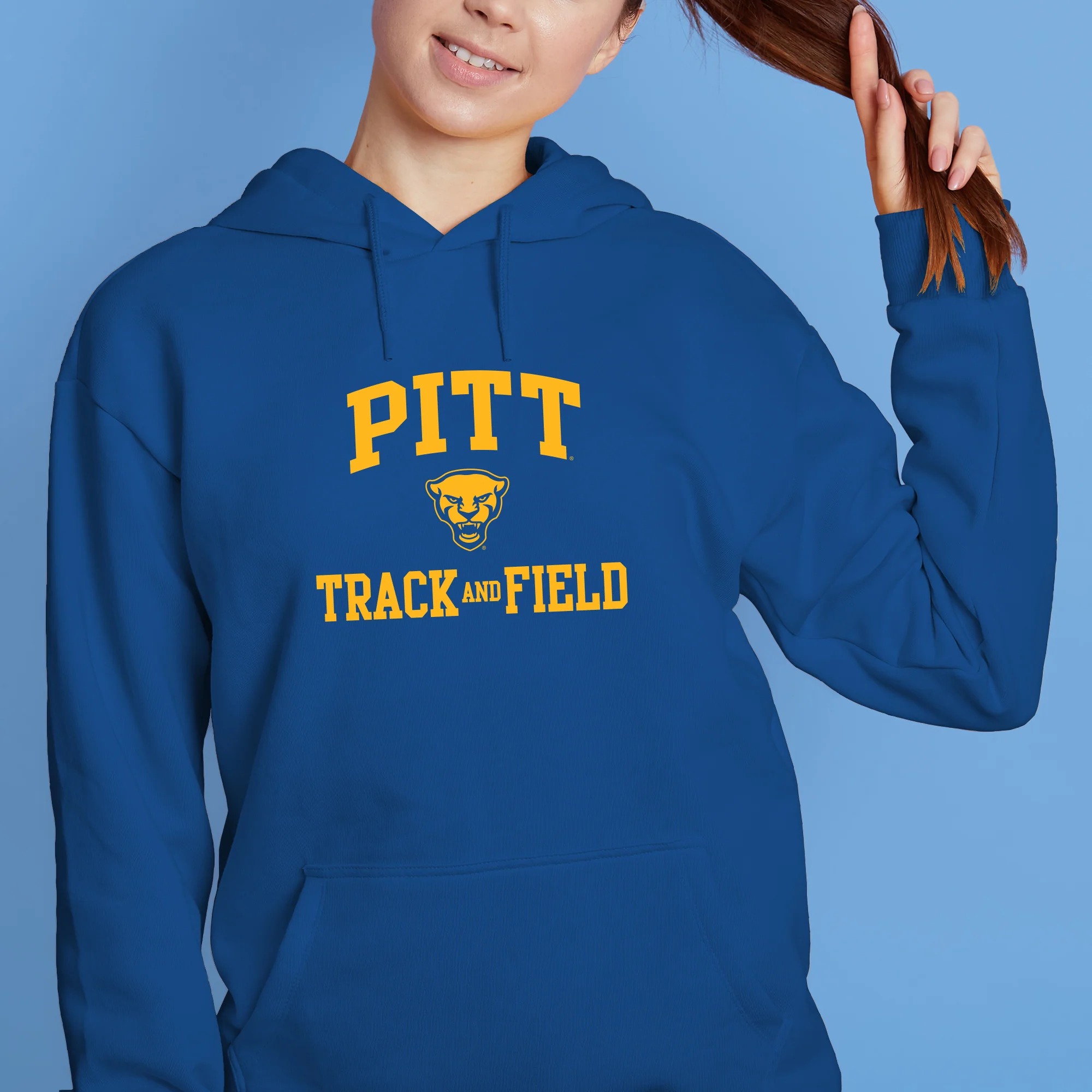 Pittsburgh Arch Logo Track & Field Hoodie - Royal - Image 4