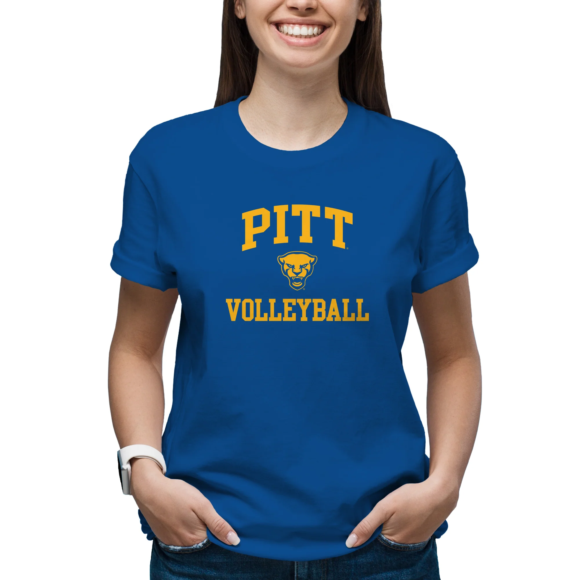 Pittsburgh Arch Logo Volleyball T-Shirt - Royal - Image 4