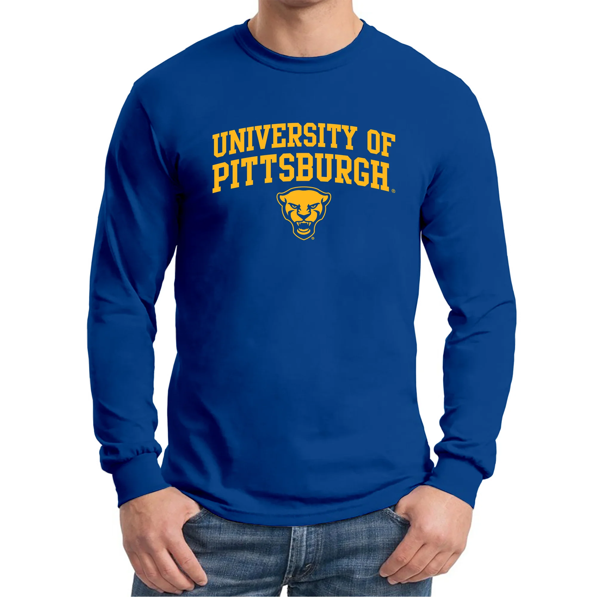 Pittsburgh Panthers Arch Logo Long Sleeve T-Shirt - Royal - Image 3