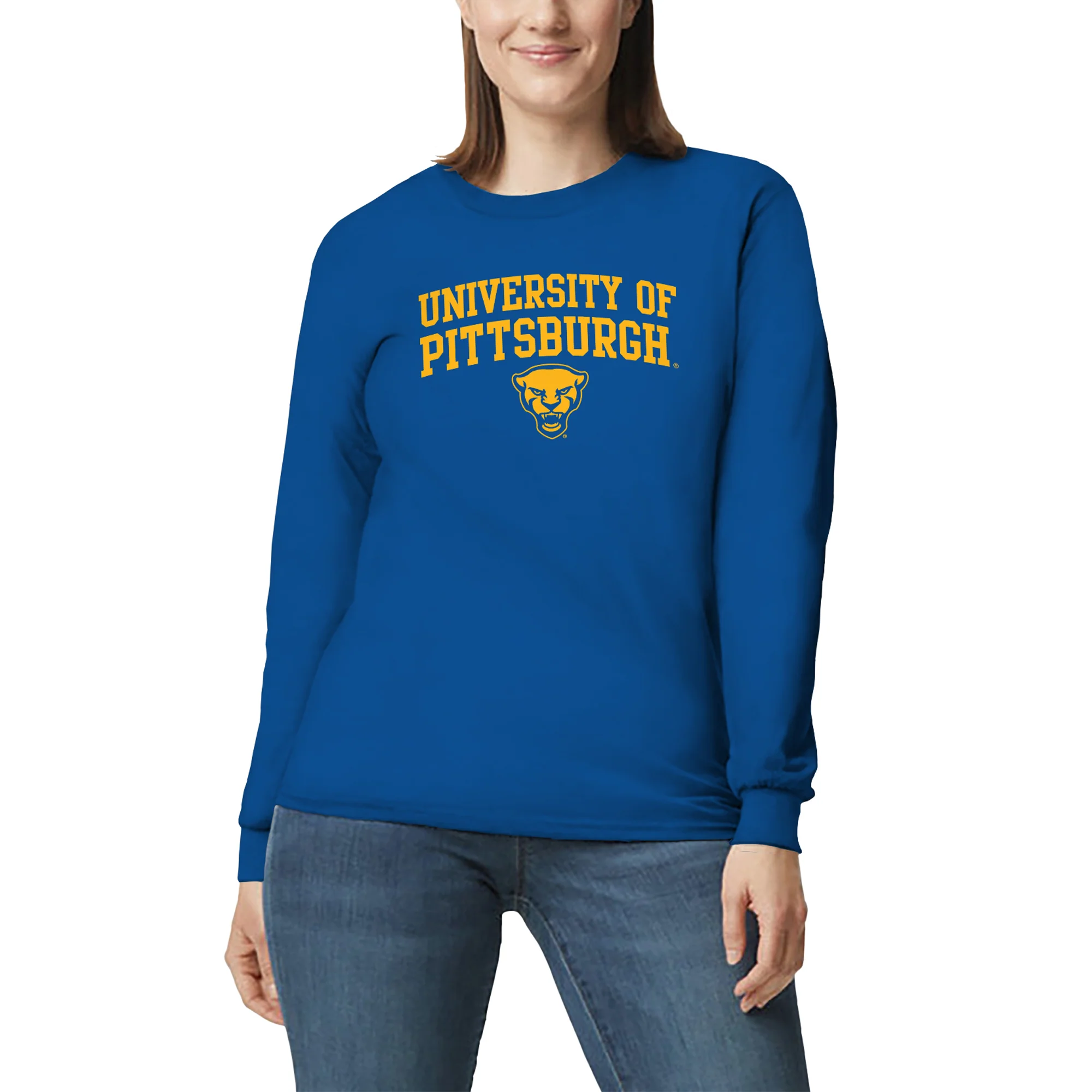 Pittsburgh Panthers Arch Logo Long Sleeve T-Shirt - Royal - Image 4