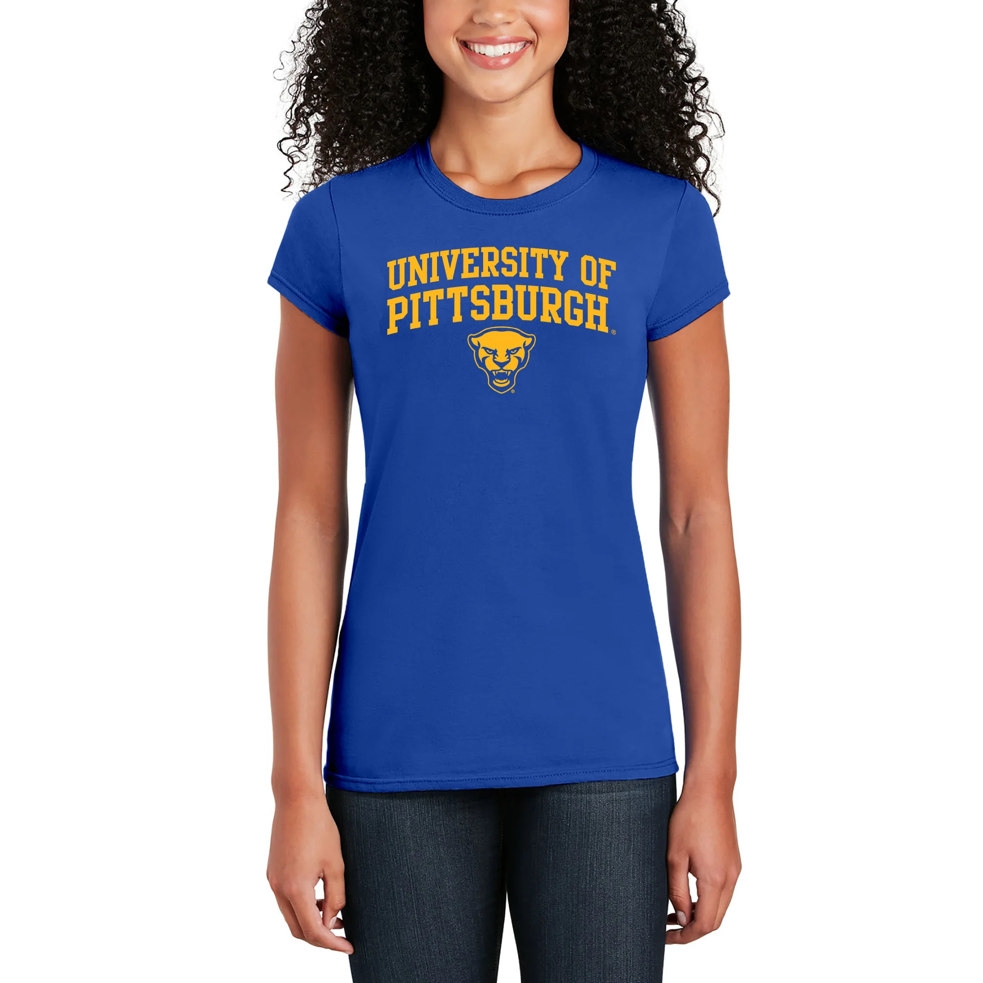 Pittsburgh Panthers Arch Logo Women's T-Shirt - Royal - Image 3