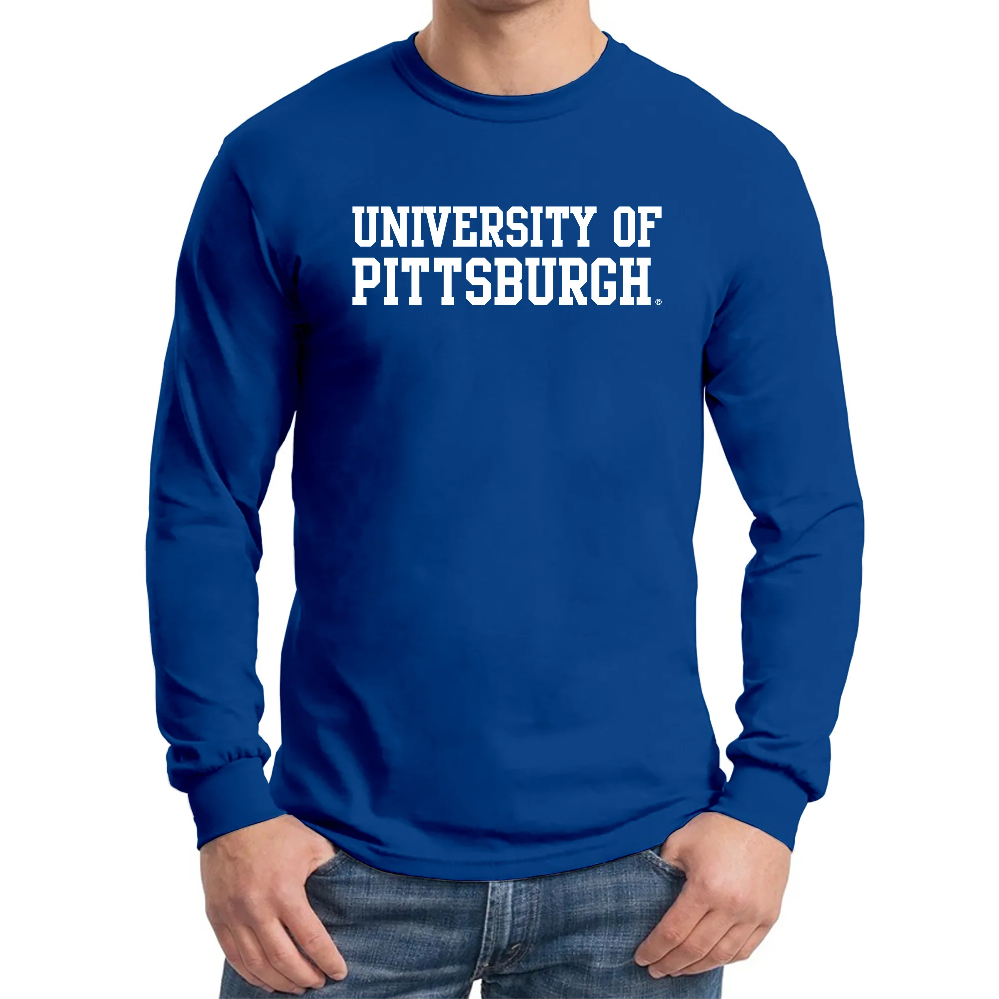 Pittsburgh Panthers Basic Block Long Sleeve T-Shirt - Royal - Image 3