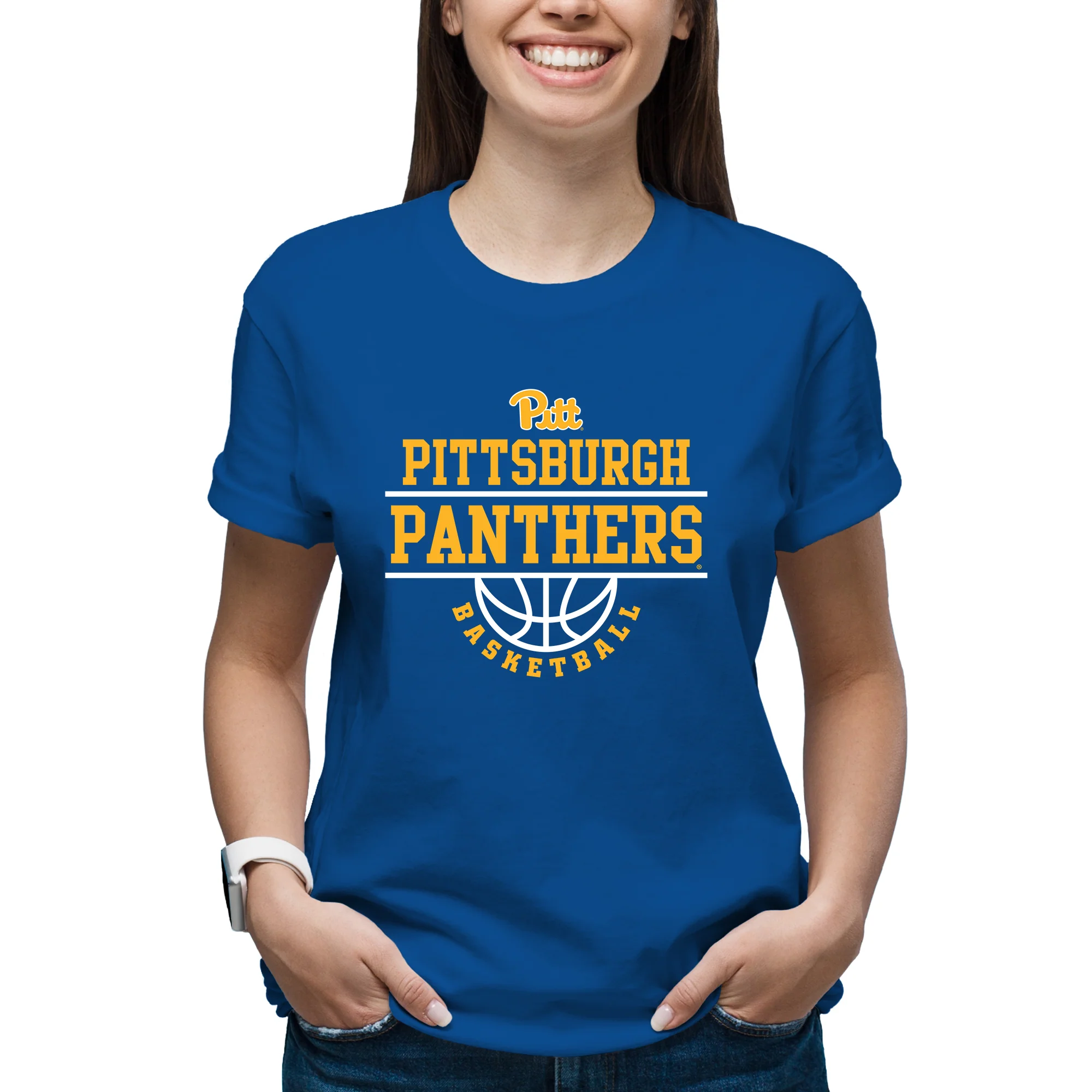 Pittsburgh Panthers Basketball Peak T-Shirt - Royal - Image 4