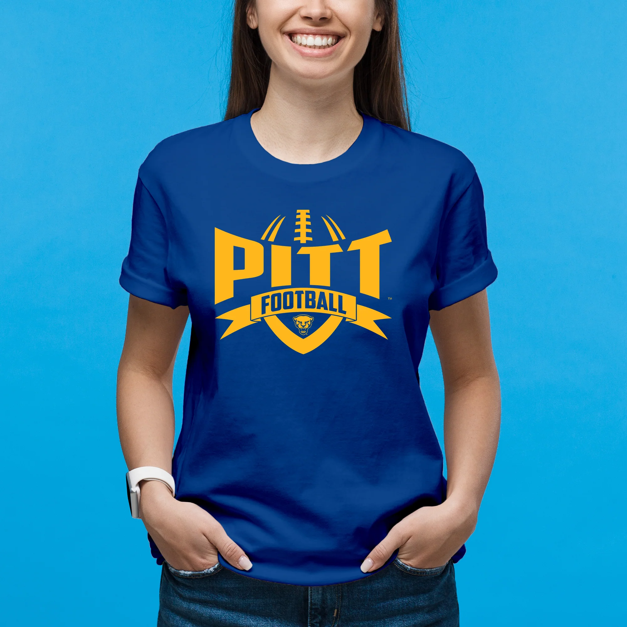Pittsburgh Panthers Football Rush T-Shirt - Royal - Image 4
