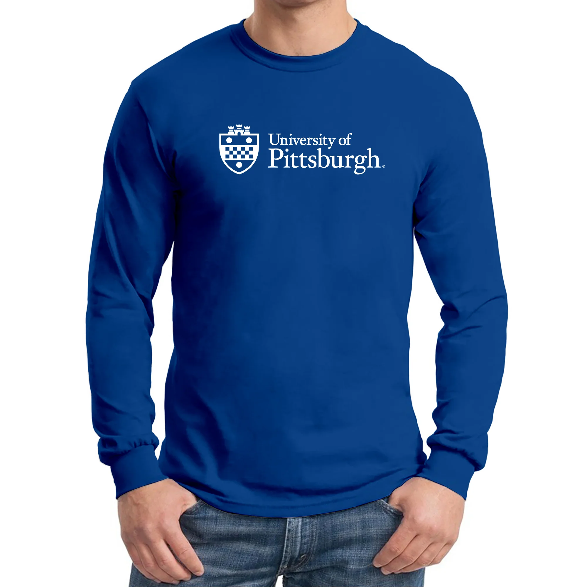 Pittsburgh Panthers Institutional Logo Long Sleeve T-Shirt - Royal - Image 3