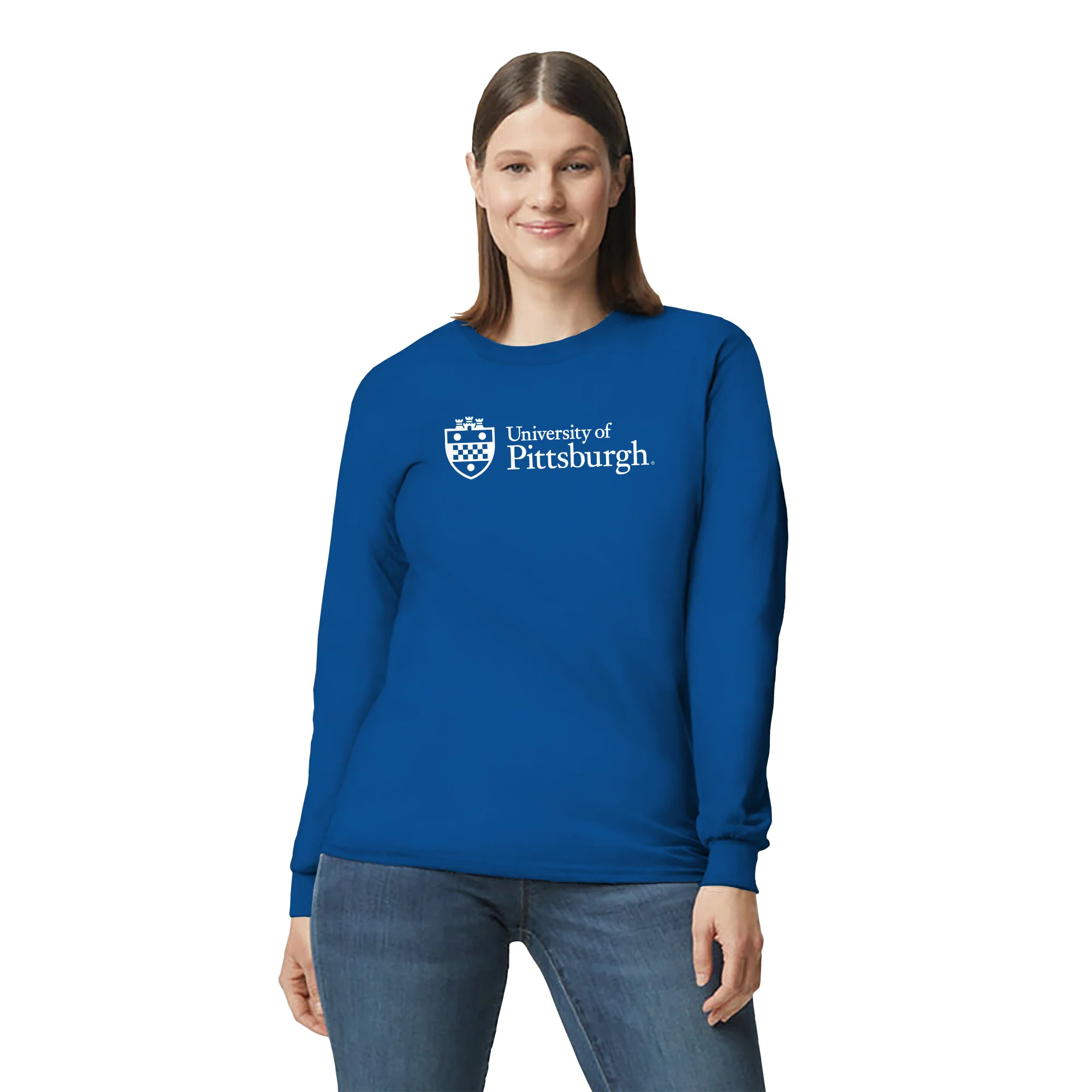 Pittsburgh Panthers Institutional Logo Long Sleeve T-Shirt - Royal - Image 4