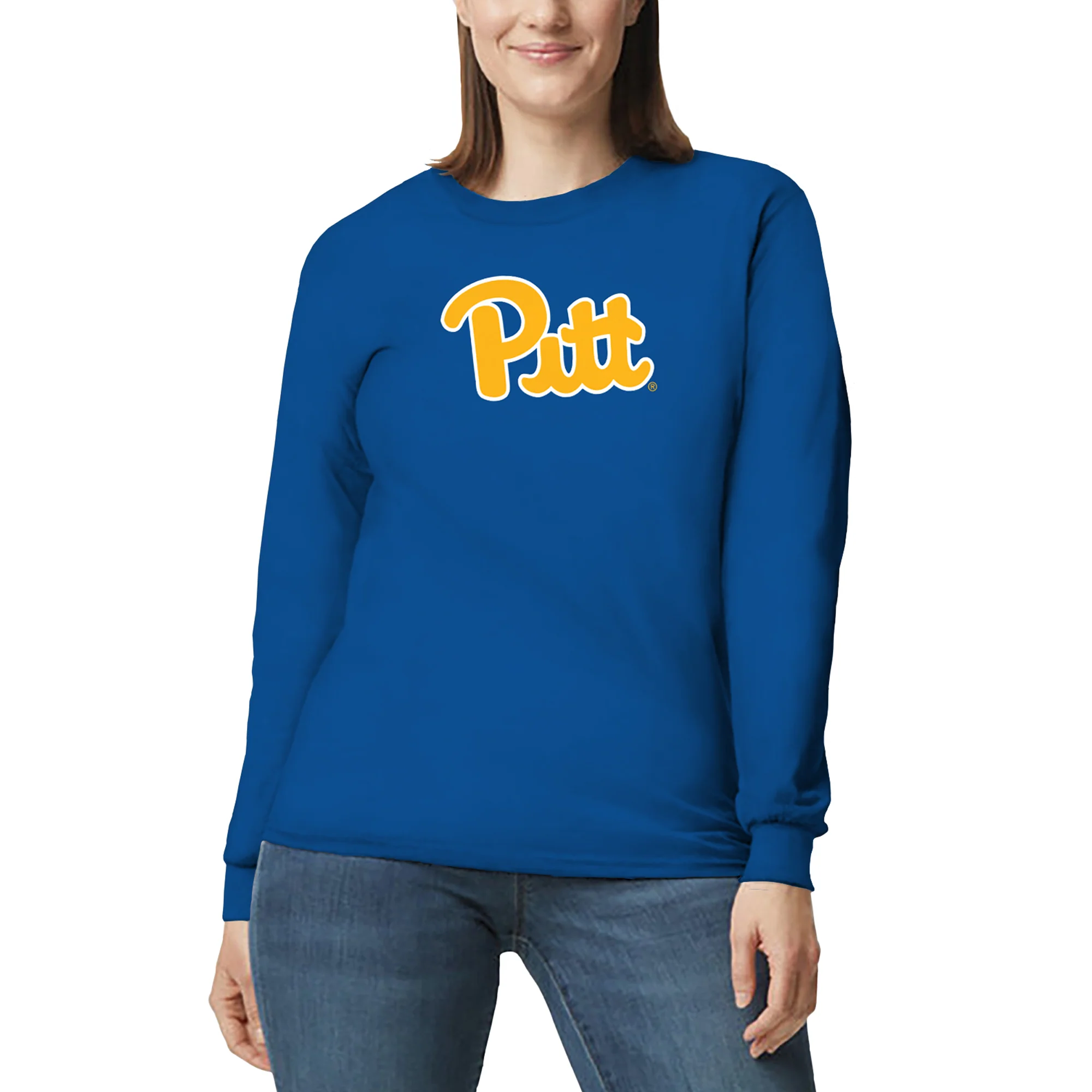 Pittsburgh Panthers Primary Logo Long Sleeve T-Shirt - Royal - Image 3