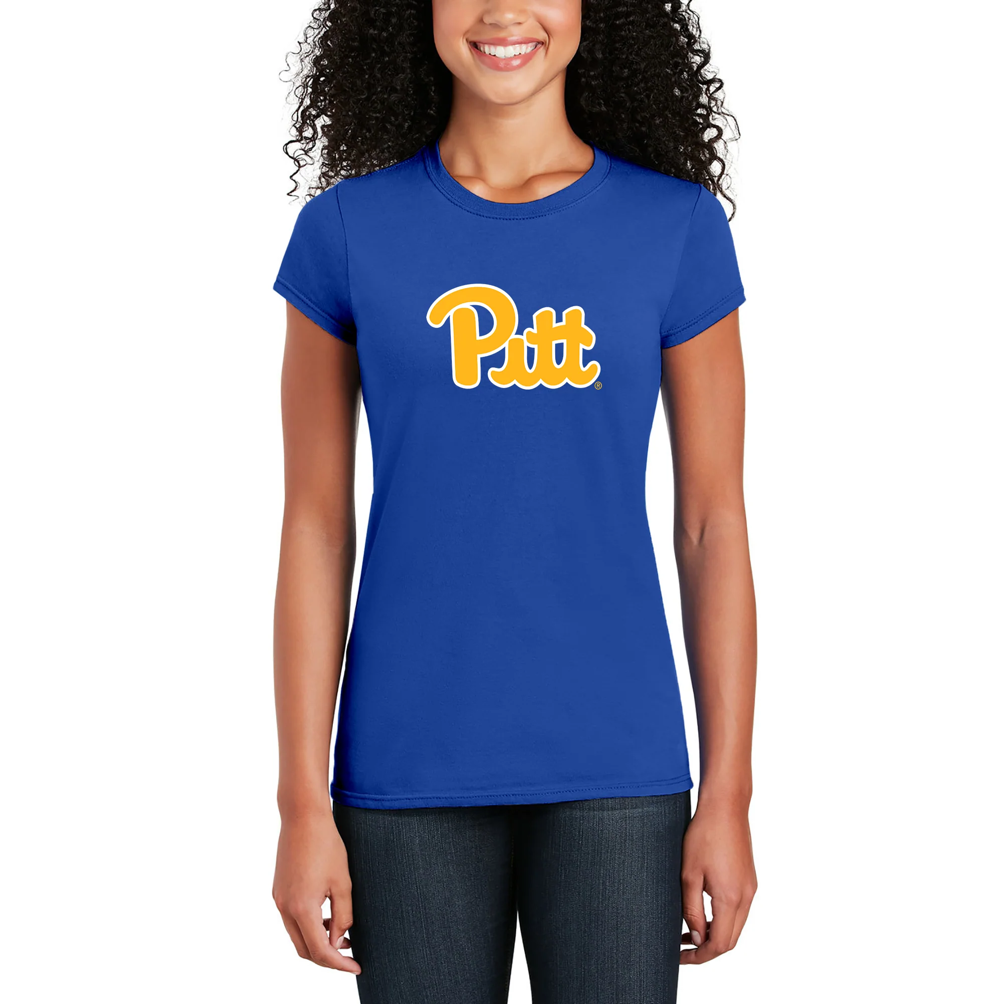 Pittsburgh Panthers Primary Logo Women's T-Shirt - Royal - Image 3