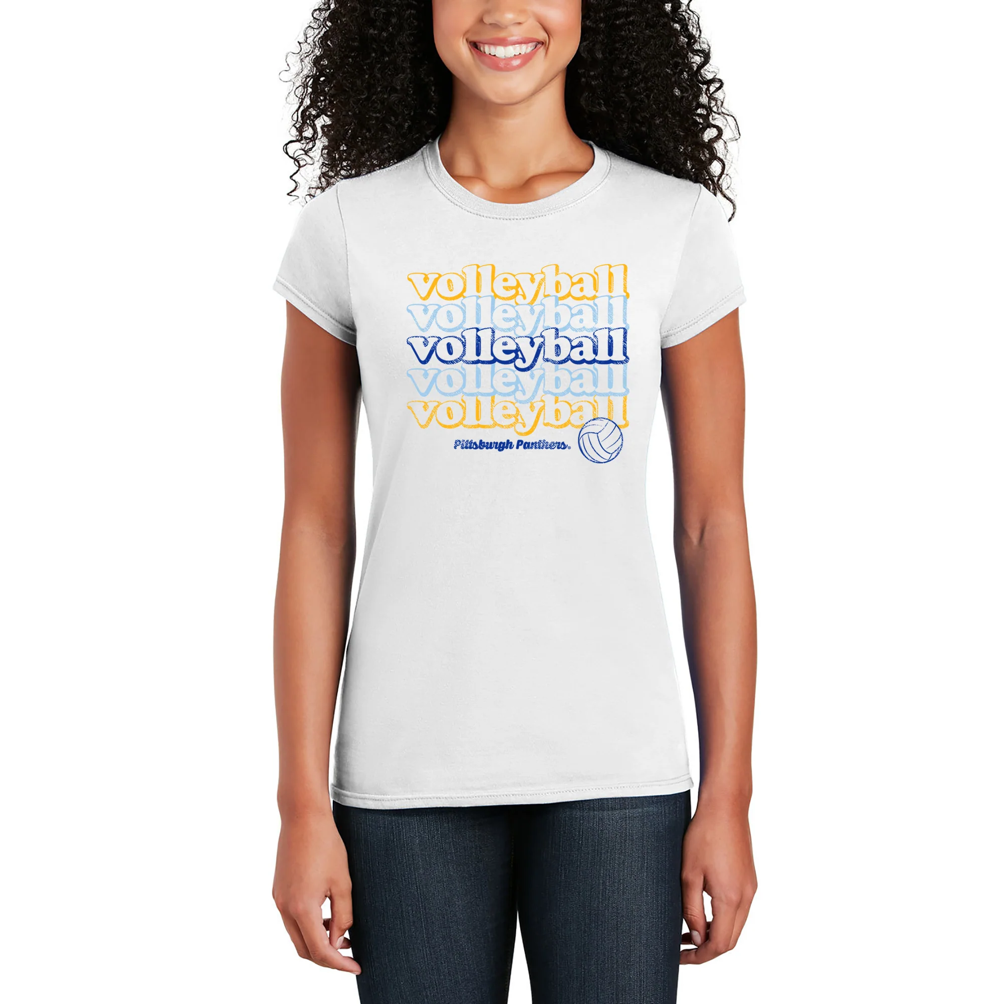 Pittsburgh Volleyball Repeat Women's T-Shirt - White - Image 4