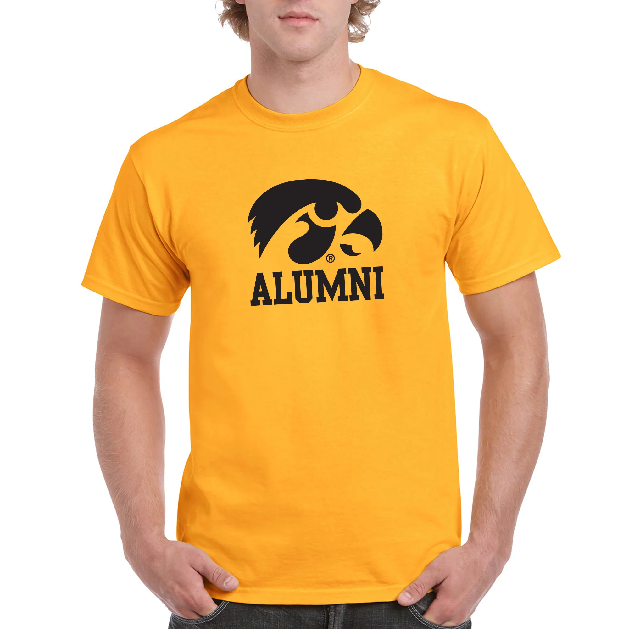 Primary Alumni Iowa Hawekyes Basic Cotton Short Sleeve T Shirt - Gold - Image 3