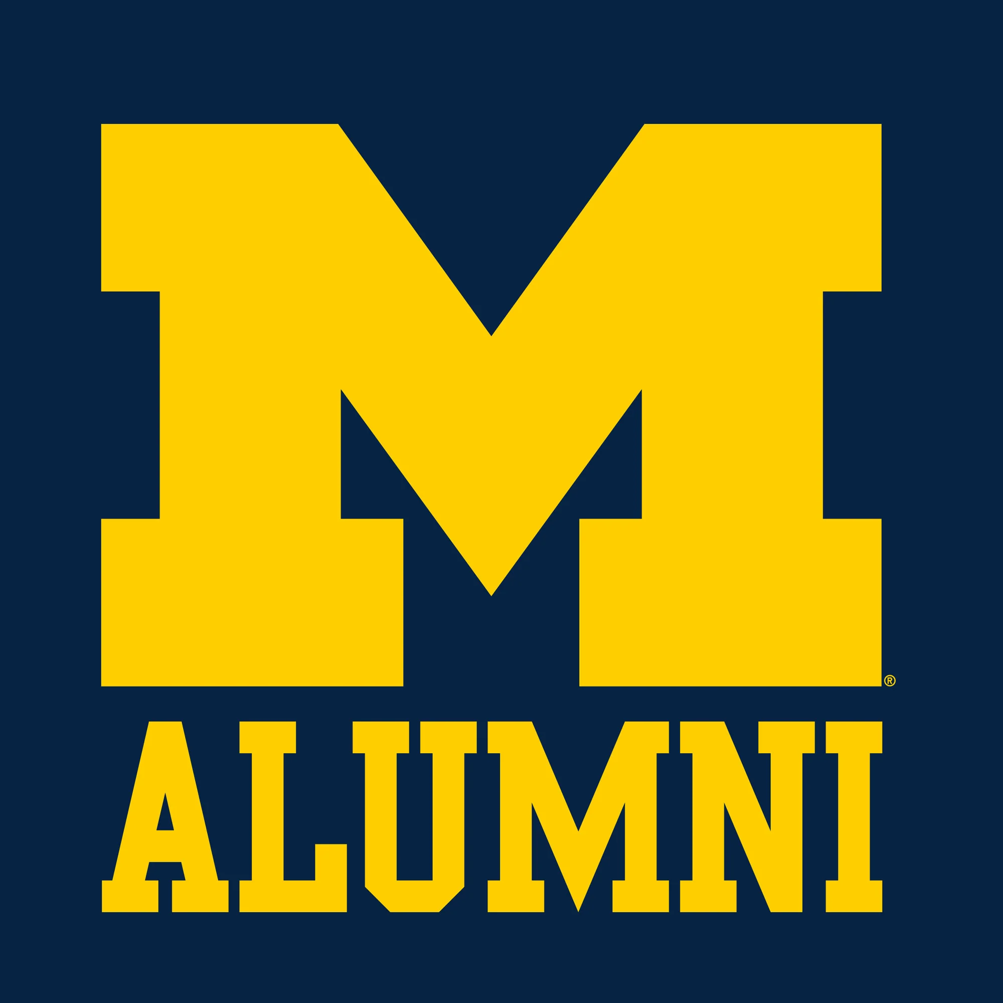 Primary Alumni University of Michigan Wolverines Basic Cotton Short Sleeve T Shirt - Navy - Image 2