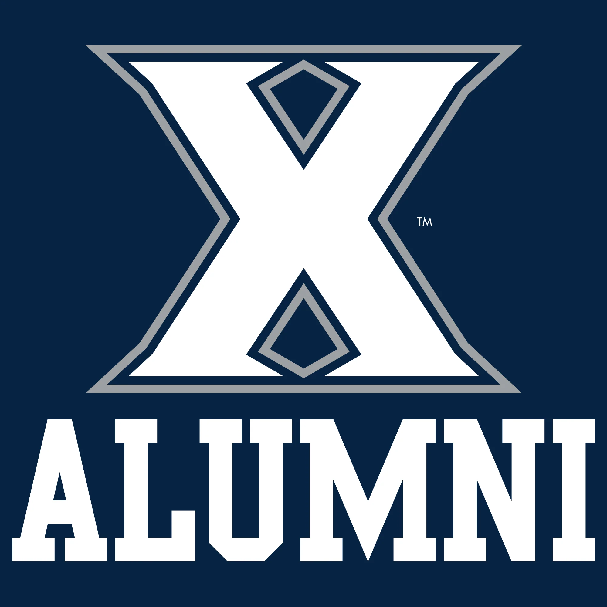 Xavier University Musketeers Primary Logo Alumni Basic Cotton Short Sleeve T Shirt - Navy - Image 2
