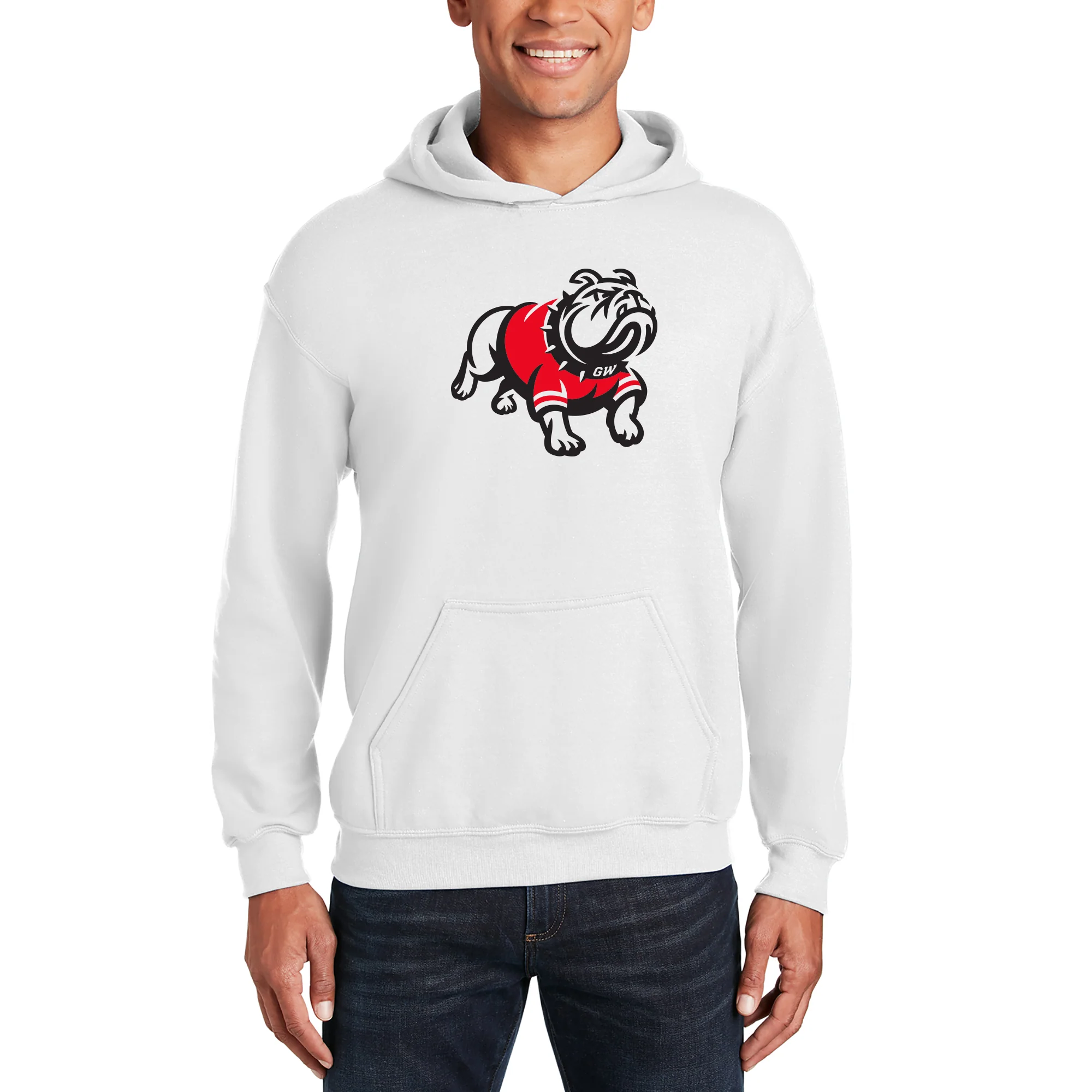 Gardner-Webb University Bulldogs Primary Logo Heavy Blend Hoodie - White - Image 3