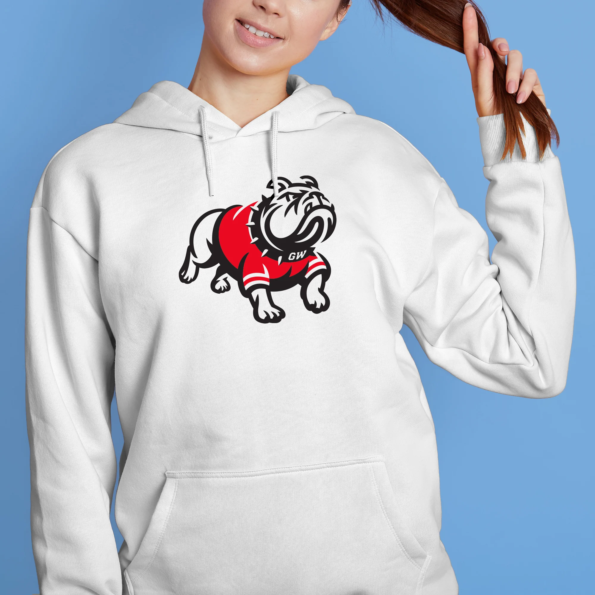 Gardner-Webb University Bulldogs Primary Logo Heavy Blend Hoodie - White - Image 4