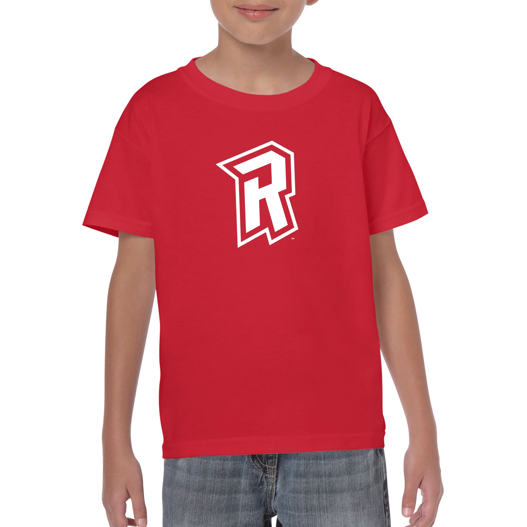 Radford University Highlanders Primary Logo Basic Cotton Short Sleeve Youth T Shirt - Red - Image 3