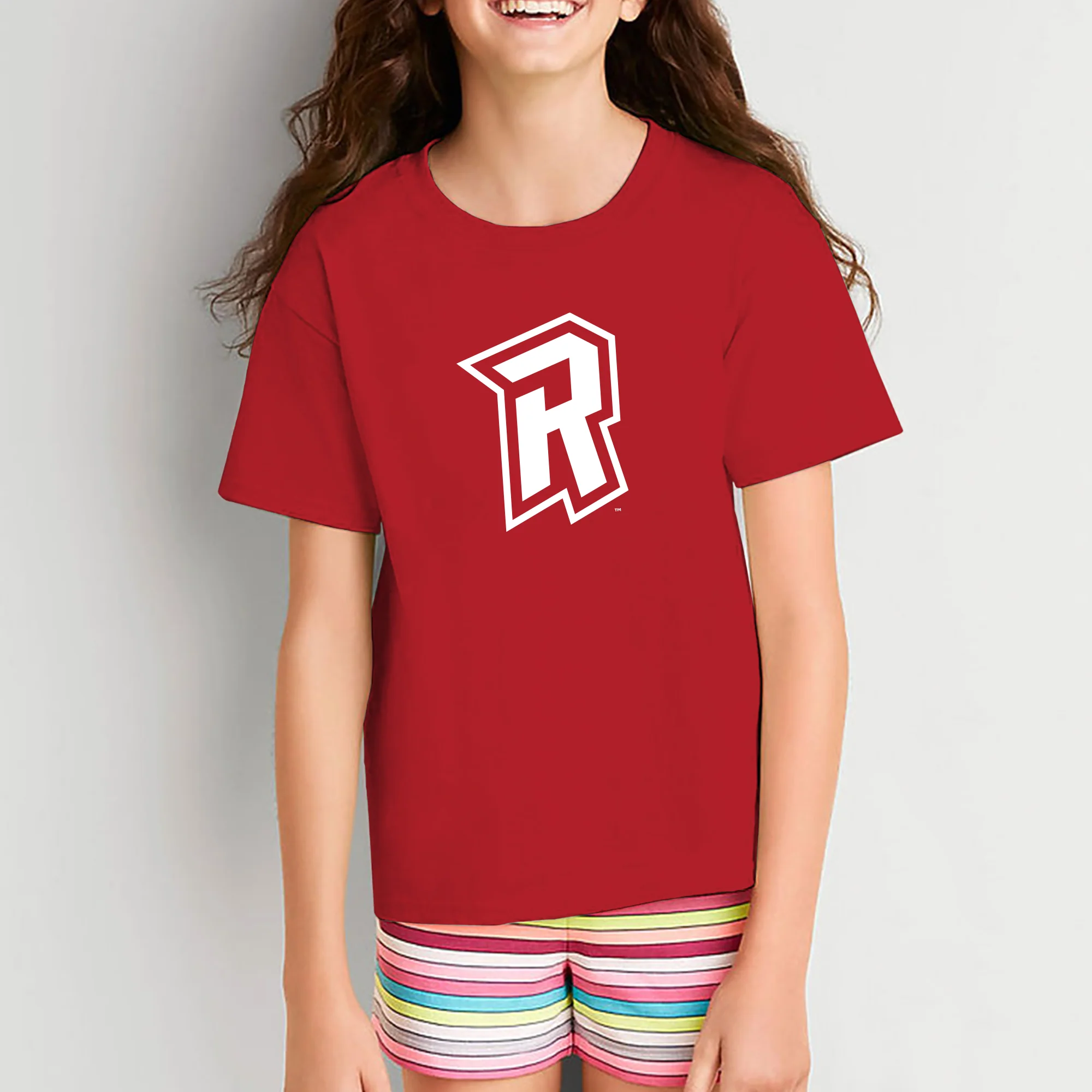 Radford University Highlanders Primary Logo Basic Cotton Short Sleeve Youth T Shirt - Red - Image 4