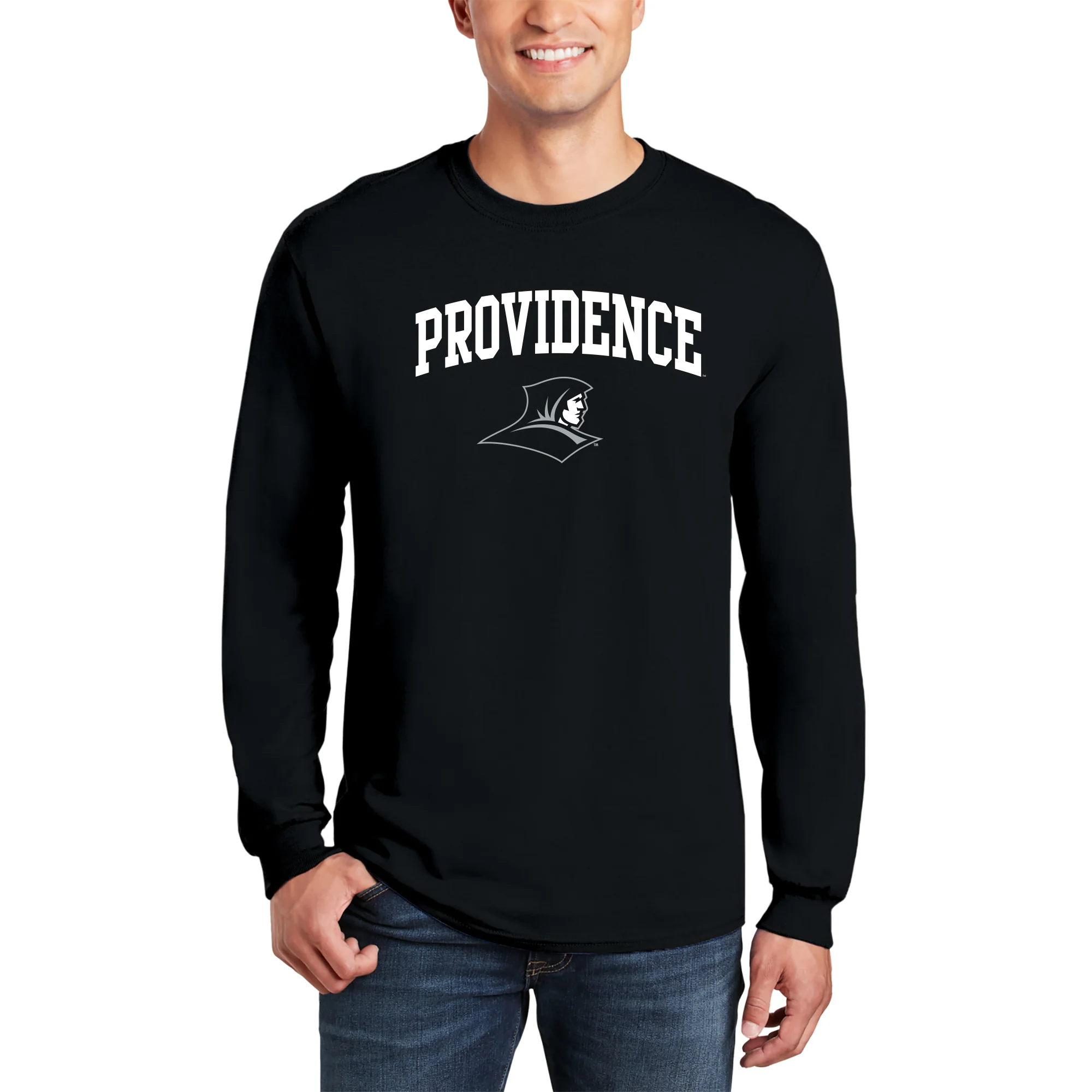 Providence College Friars Arch Logo Long Sleeve - Black - Image 3