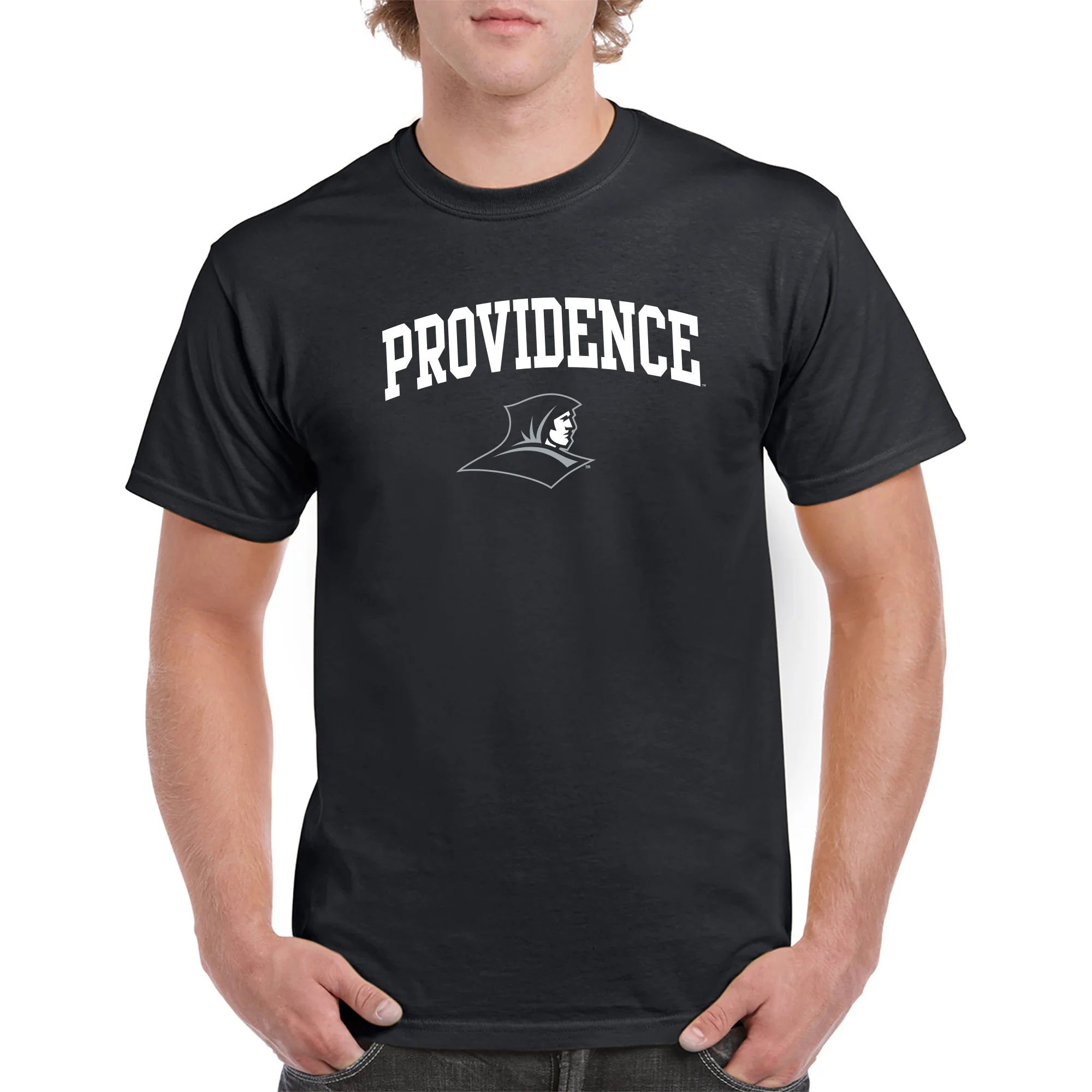 Providence College Friars Arch Logo Short Sleeve T-Shirt - Black - Image 3