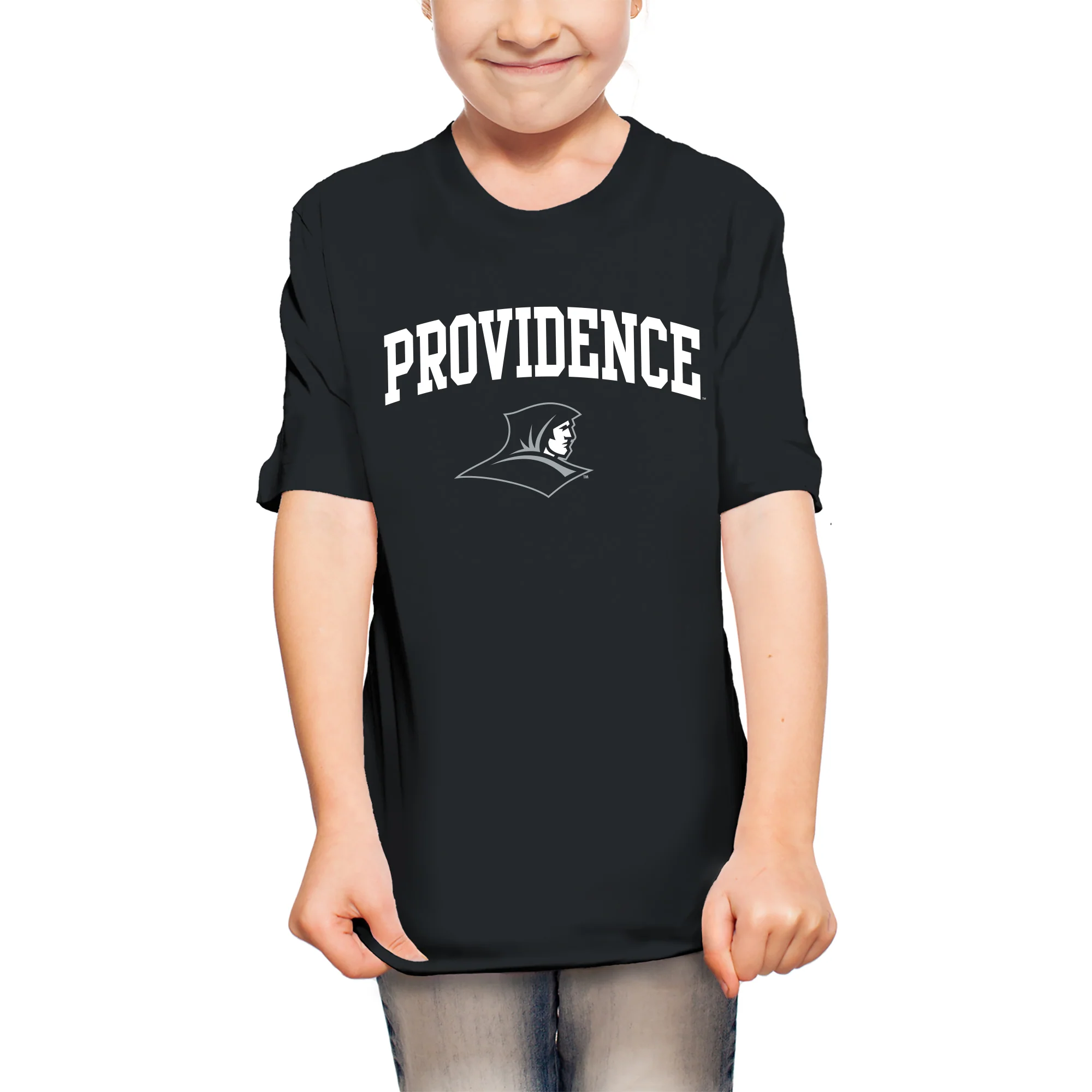 Providence College Friars Arch Logo Youth T-Shirt - Black - Image 4