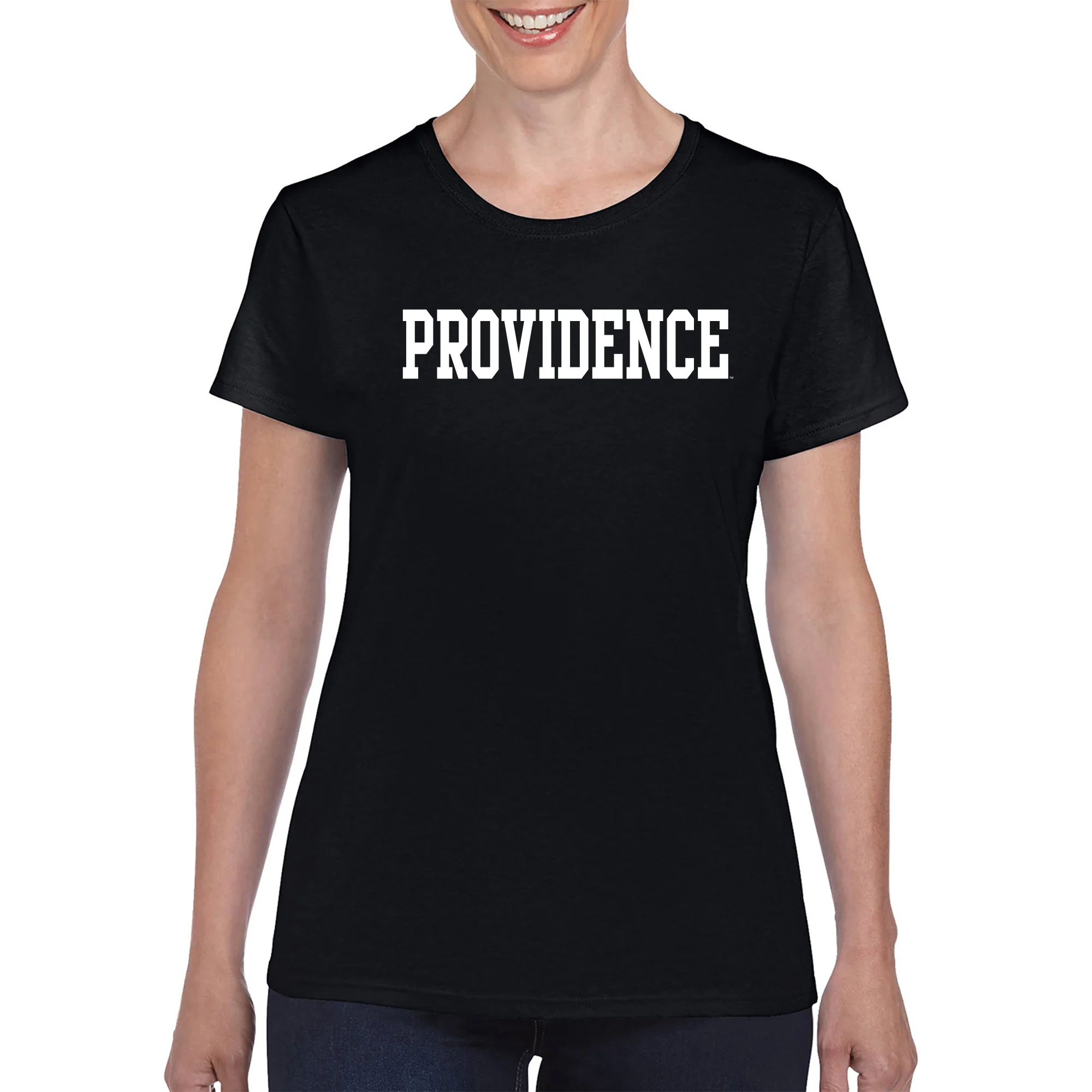 Providence College Friars Basic Block Womens T-Shirt - Black - Image 3