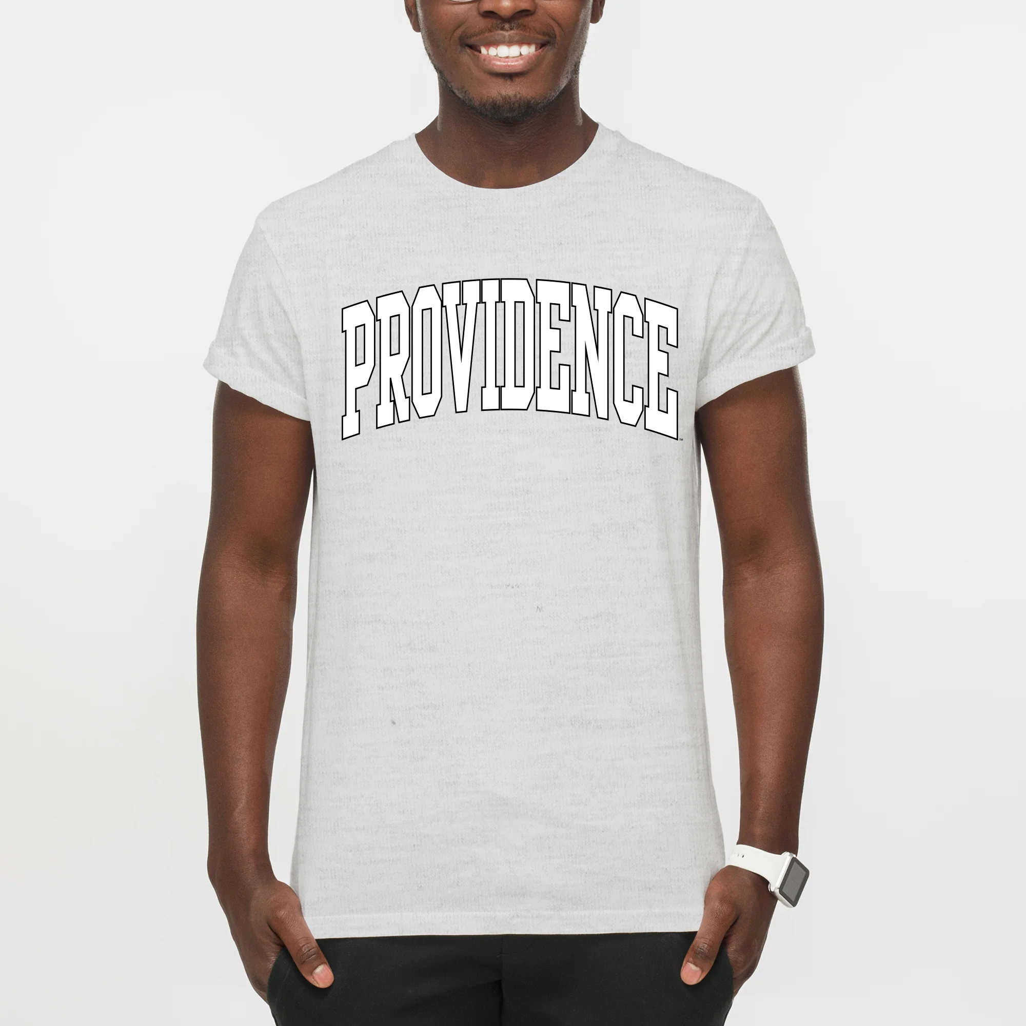 Providence Friars Mega Arch T-Shirt - Ash - Image 3