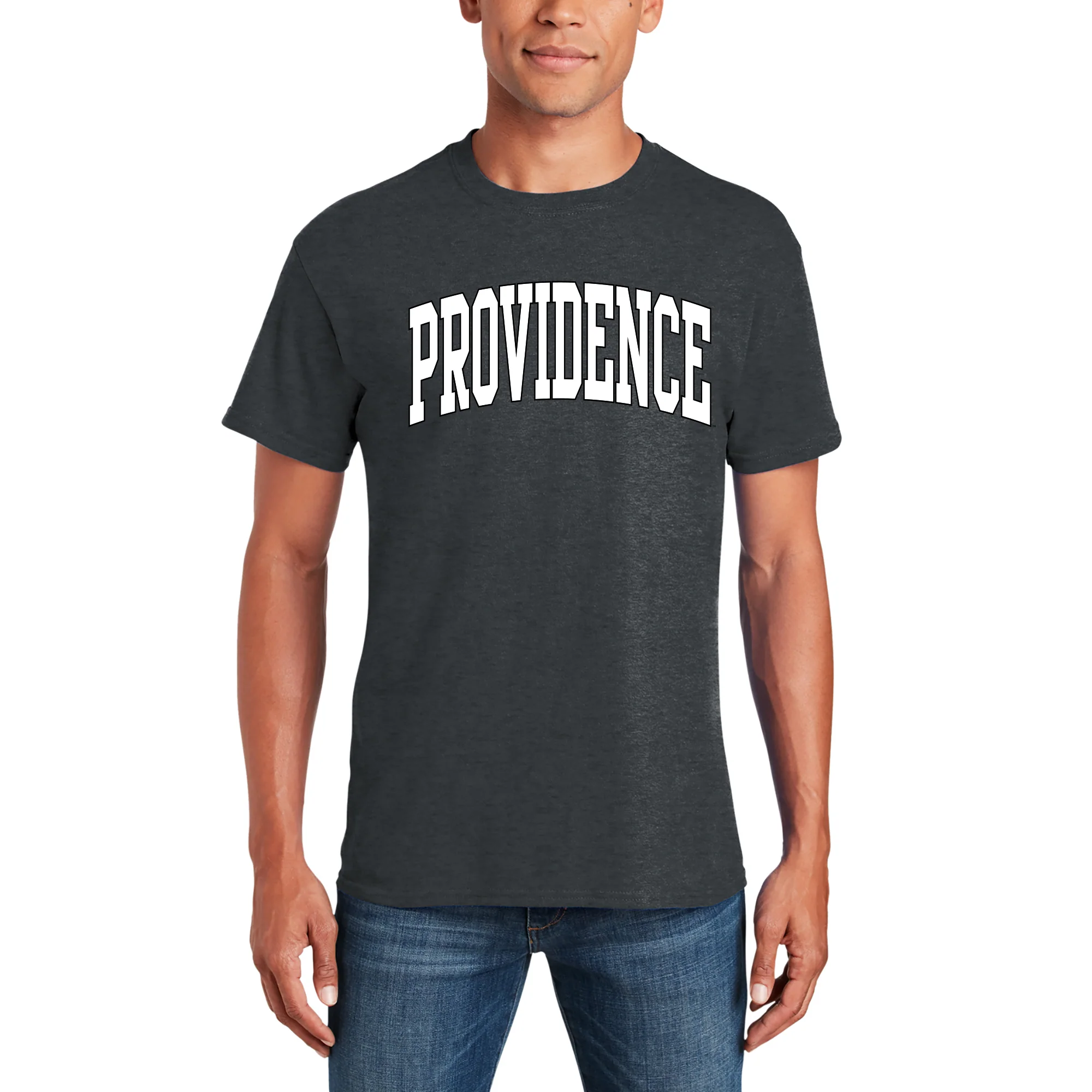 Providence Friars Mega Arch T-Shirt - Dark Heather - Image 3