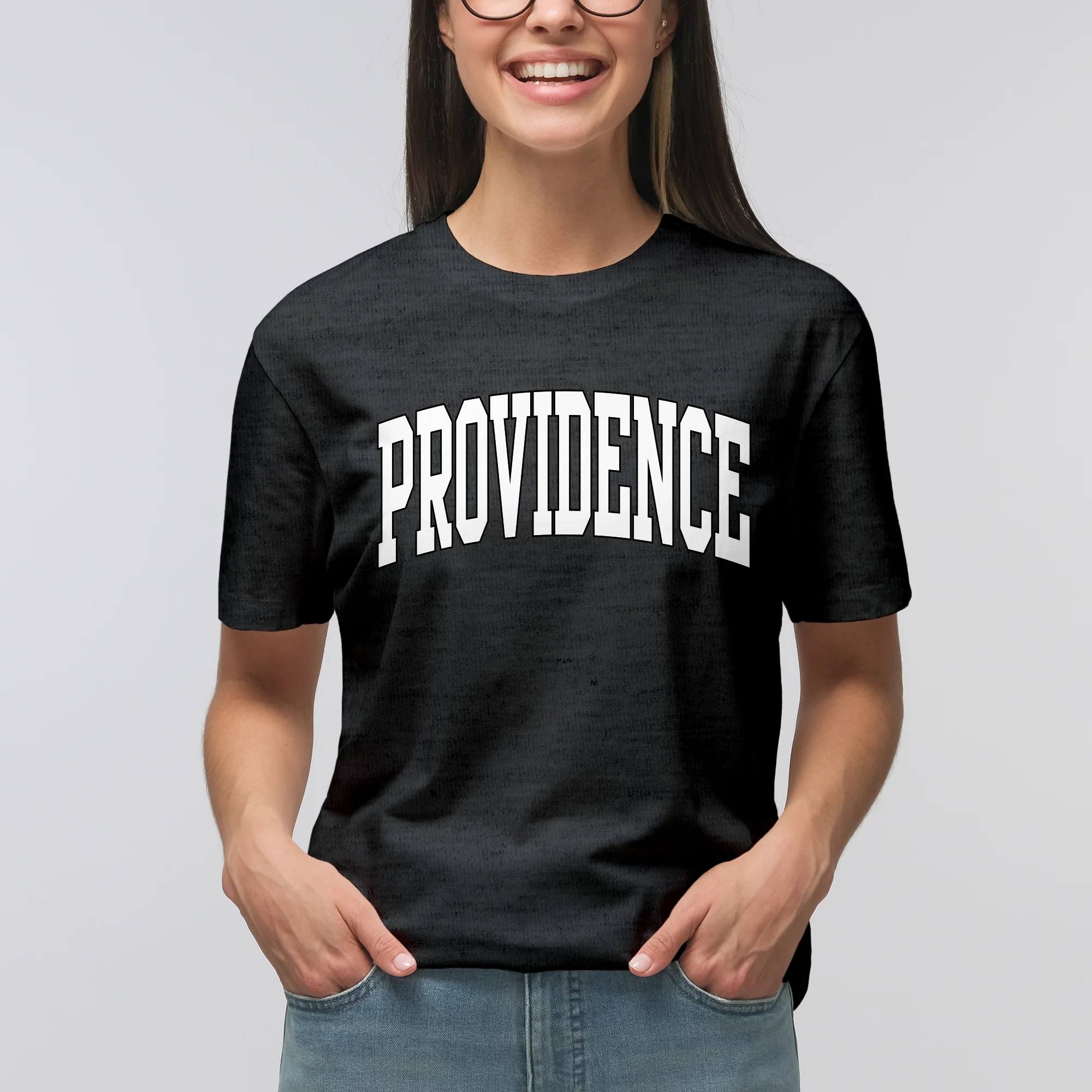 Providence Friars Mega Arch T-Shirt - Dark Heather - Image 4