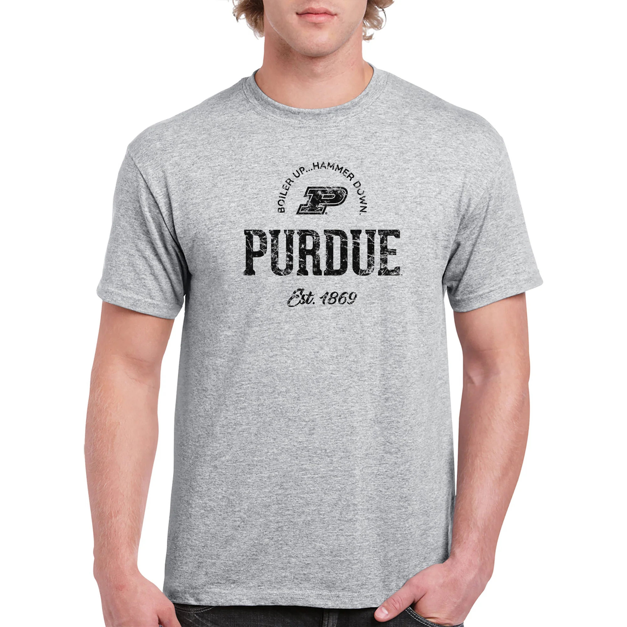 Purdue University Boilermakers Established Arch T Shirt - Sport Grey - Image 3