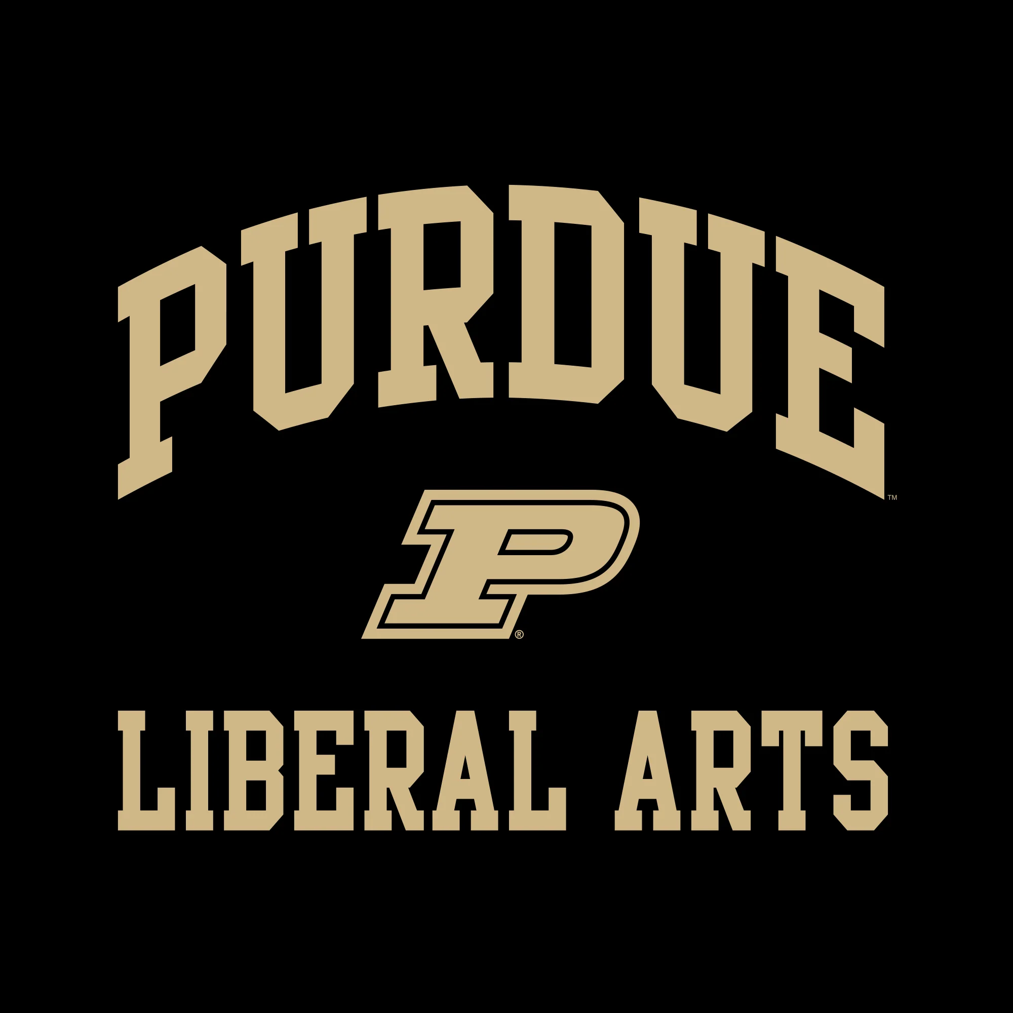 Purdue Arch Logo Liberal Arts T Shirt - Black - Image 2