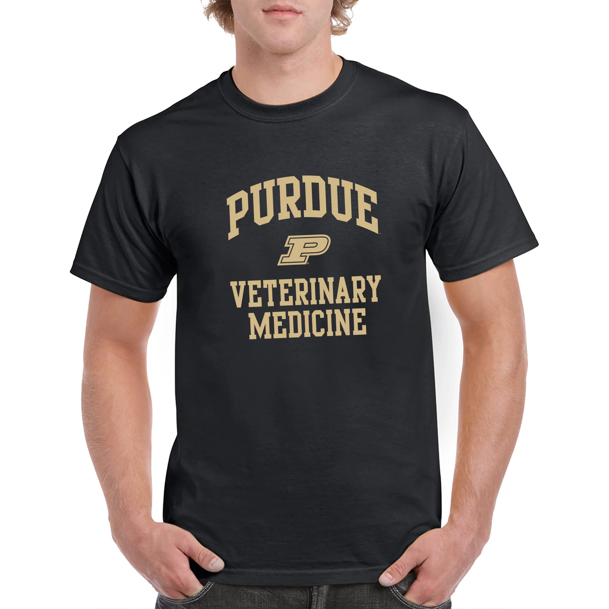 Purdue Arch Logo Veterinary Medicine T Shirt - Black - Image 3