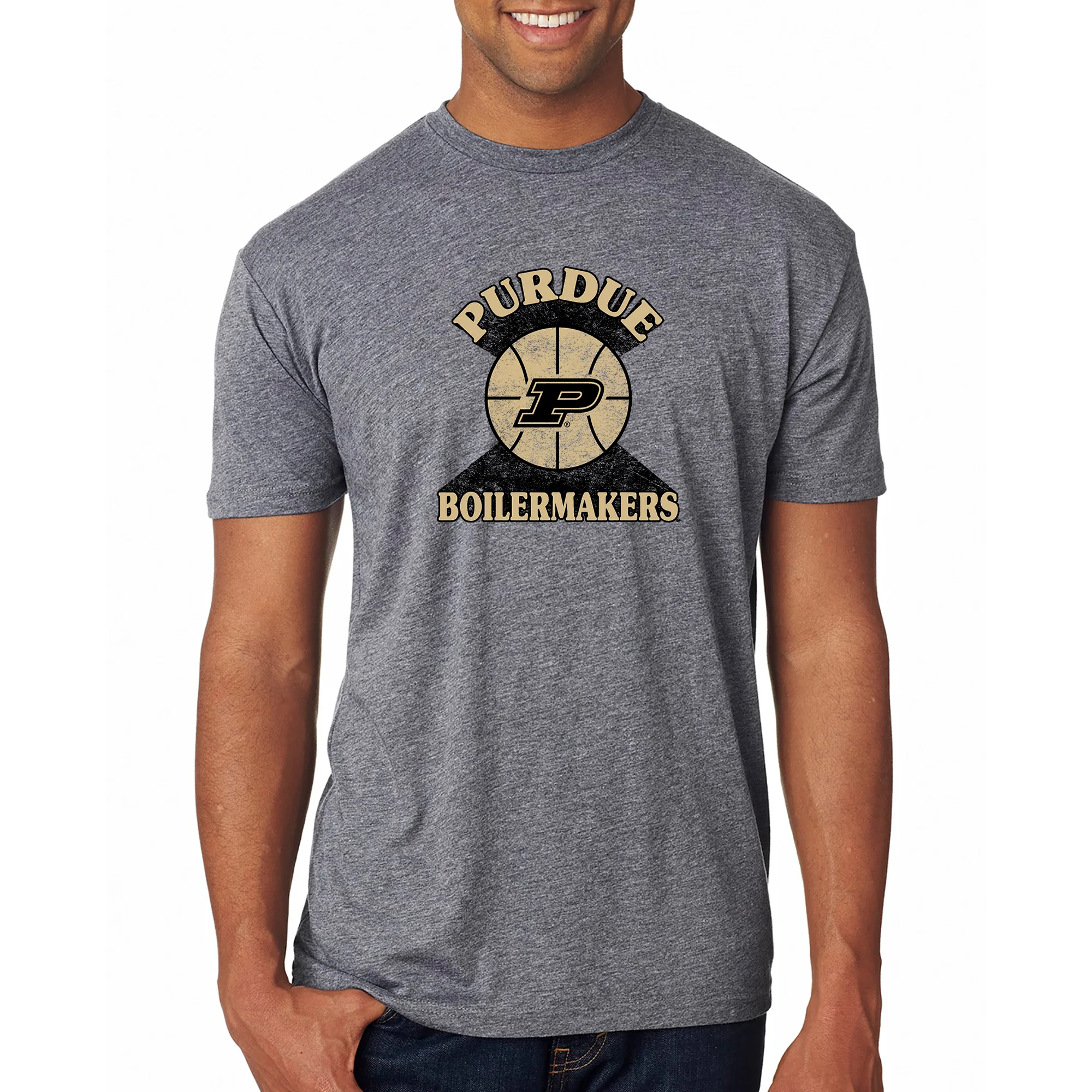 Purdue Basketball Shootout NLA Triblend T-Shirt - Premium Heather - Image 3