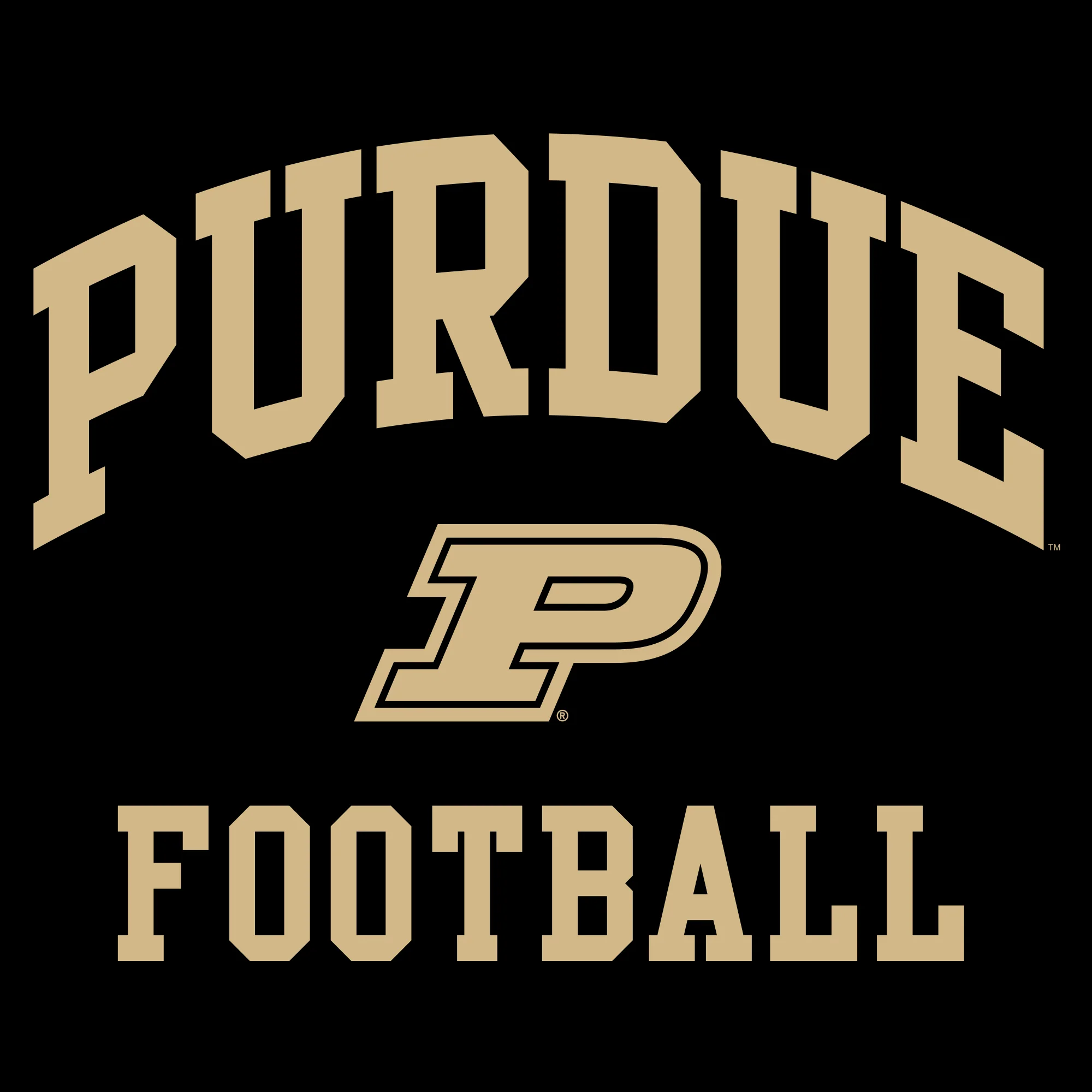 Purdue Boilermakers Arch Logo Football Long Sleeve T Shirt - Black - Image 2