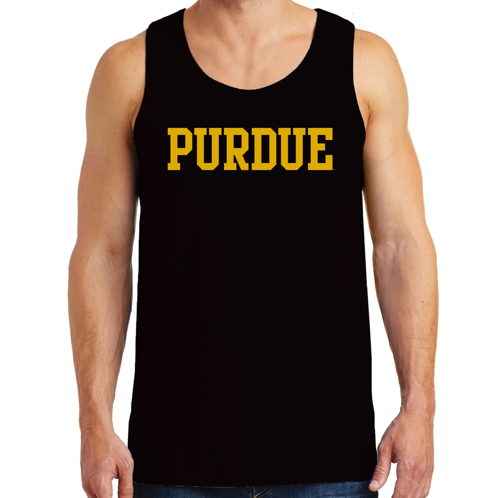 Purdue Boilermakers Basic Block Tank Top - Black - Image 3