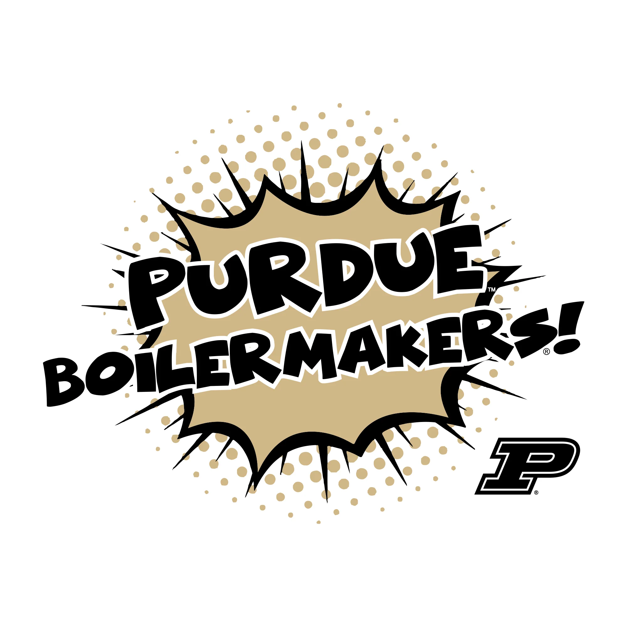 Purdue University Boilermakers Comic Blast Youth Basic Cotton Short Sleeve Tee - White - Image 2