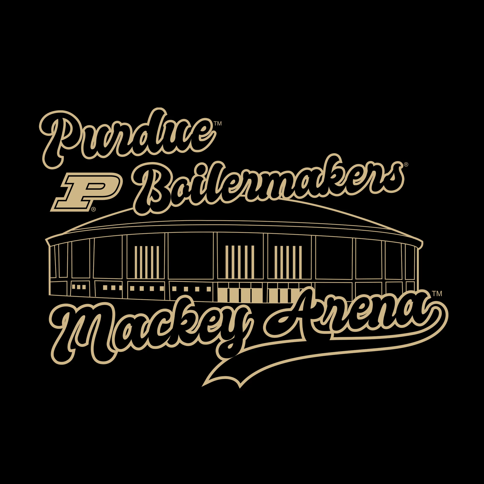 Purdue Boilermakers Mackey Arena T-Shirt - Black - Image 2