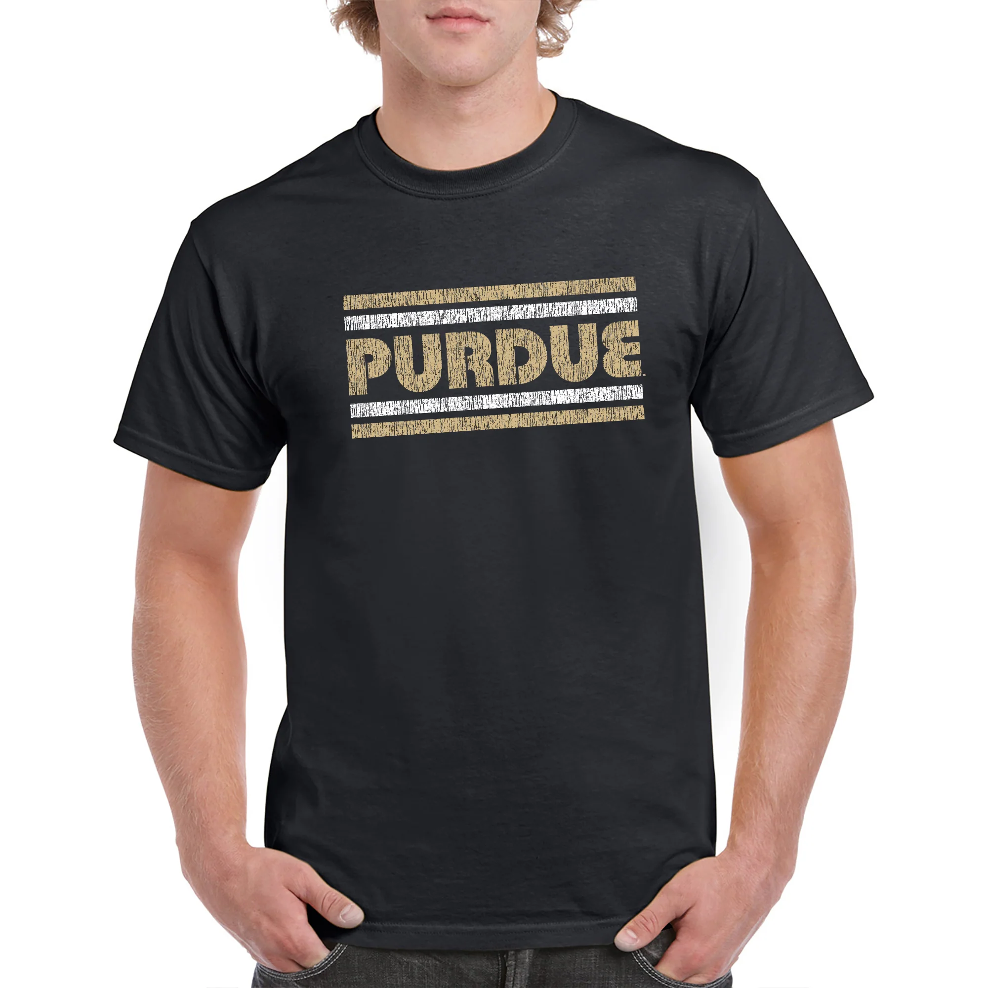 Purdue University Boilermakers Retro Underline T-Shirt - Black - Image 3