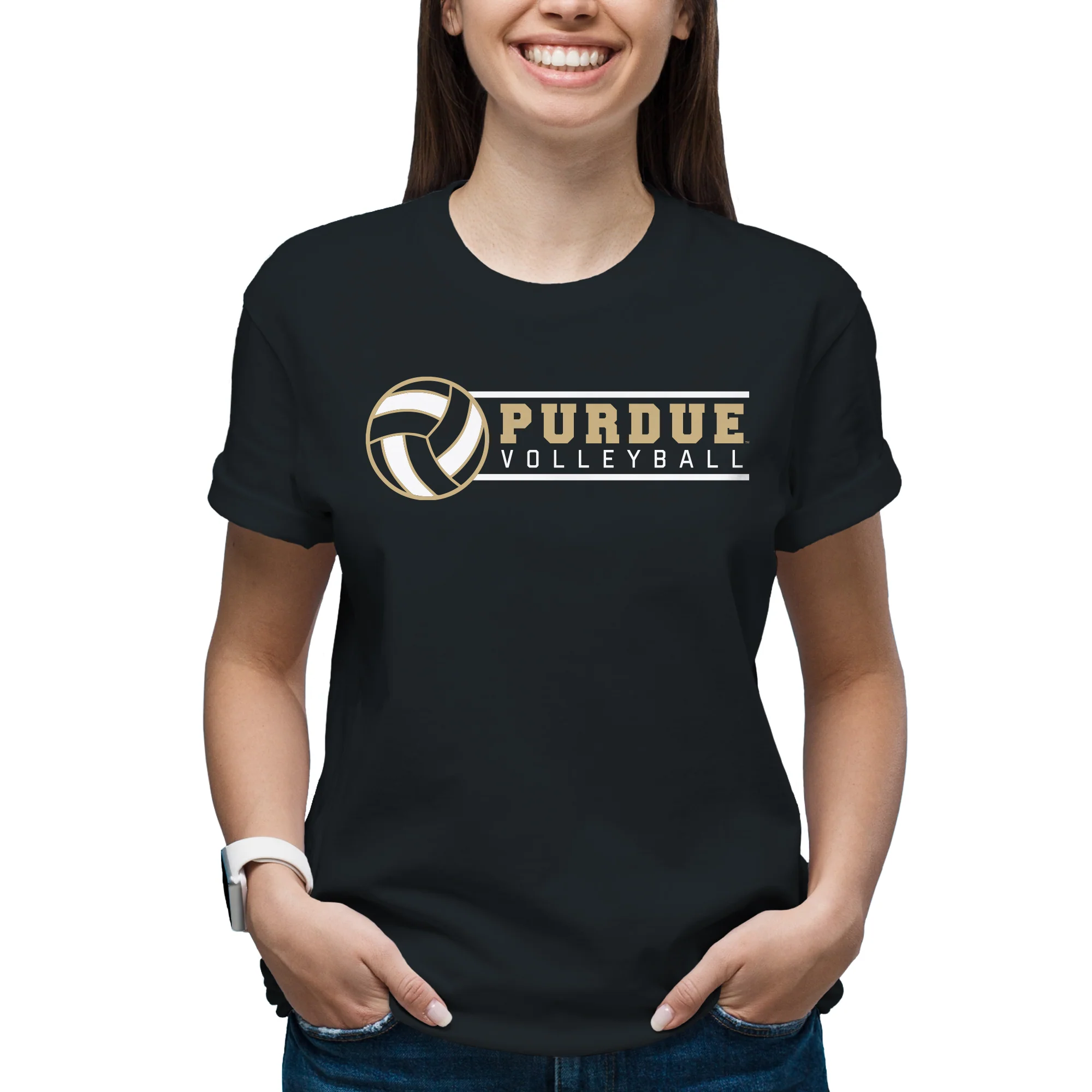 Purdue Boilermakers Volleyball Spotlight T Shirt - Black - Image 5