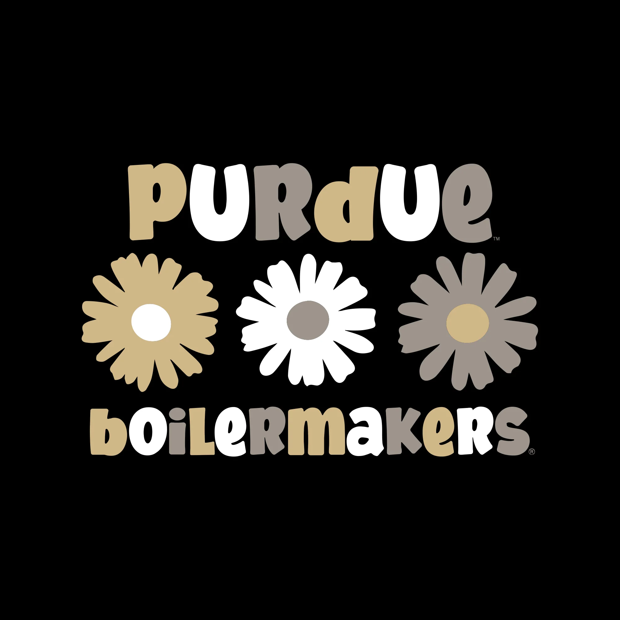 Purdue Daisy Dot Youth T-Shirt - Black - Image 2