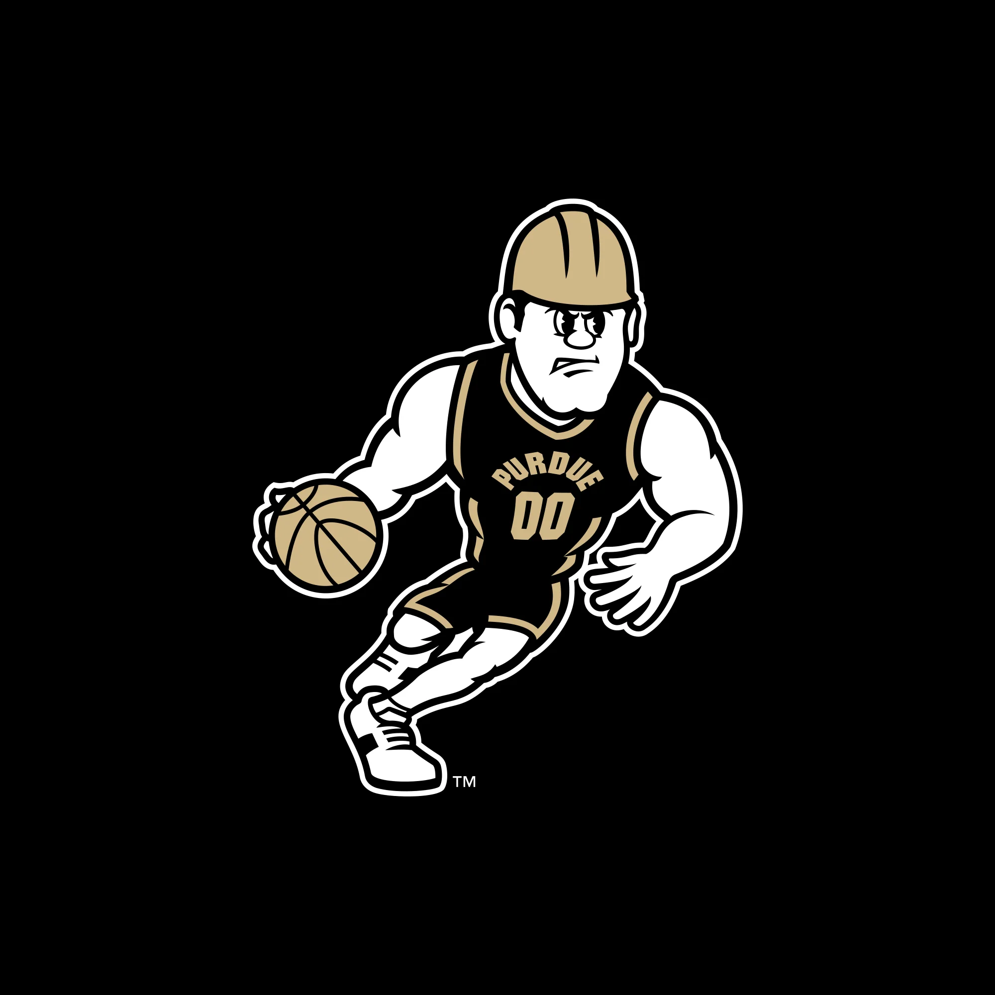 Purdue Pete Basketball Mascot Mark LC Zip Hoodie - Black - Image 2