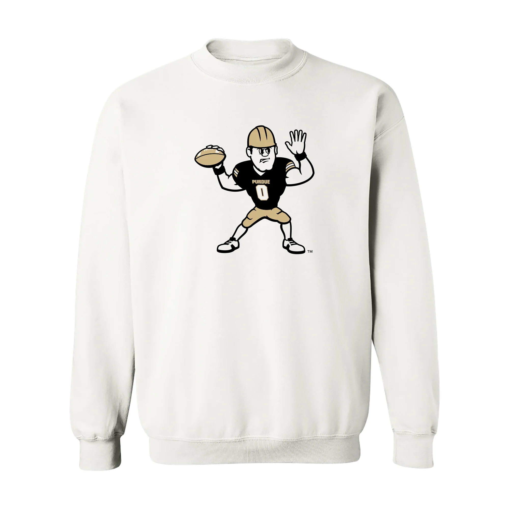Purdue Pete Football Mascot Mark Crewneck - White