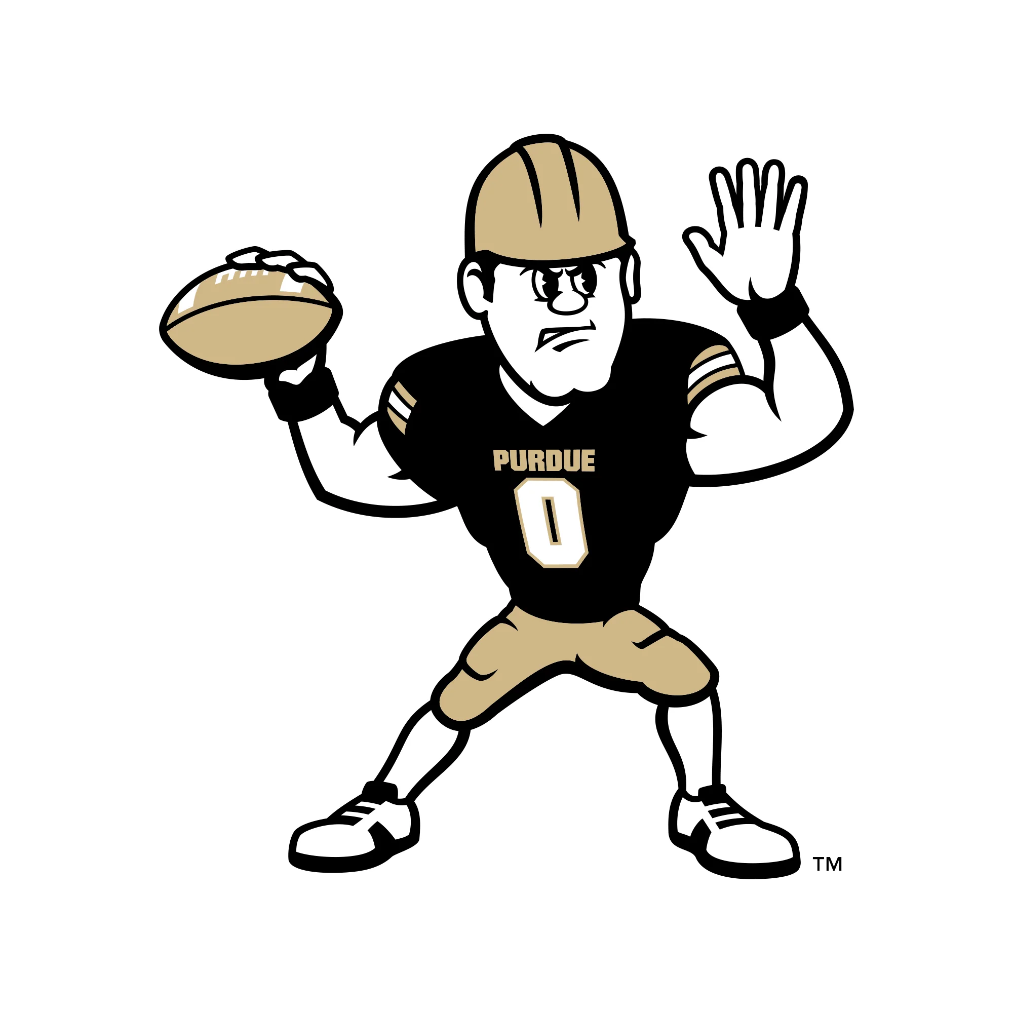 Purdue Pete Football Mascot Mark Youth T-Shirt - White - Image 2