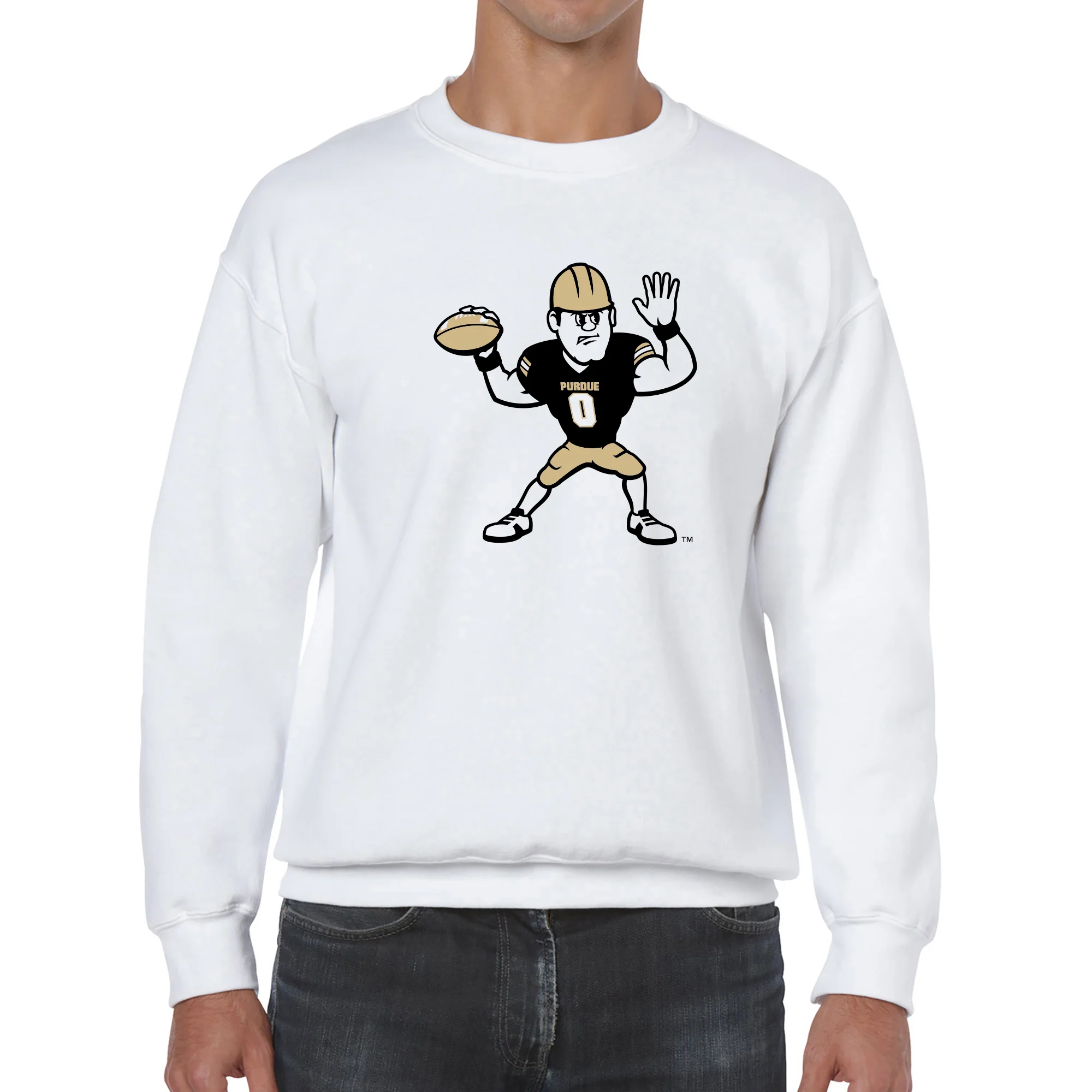 Purdue Pete Football Mascot Mark Crewneck - White - Image 3