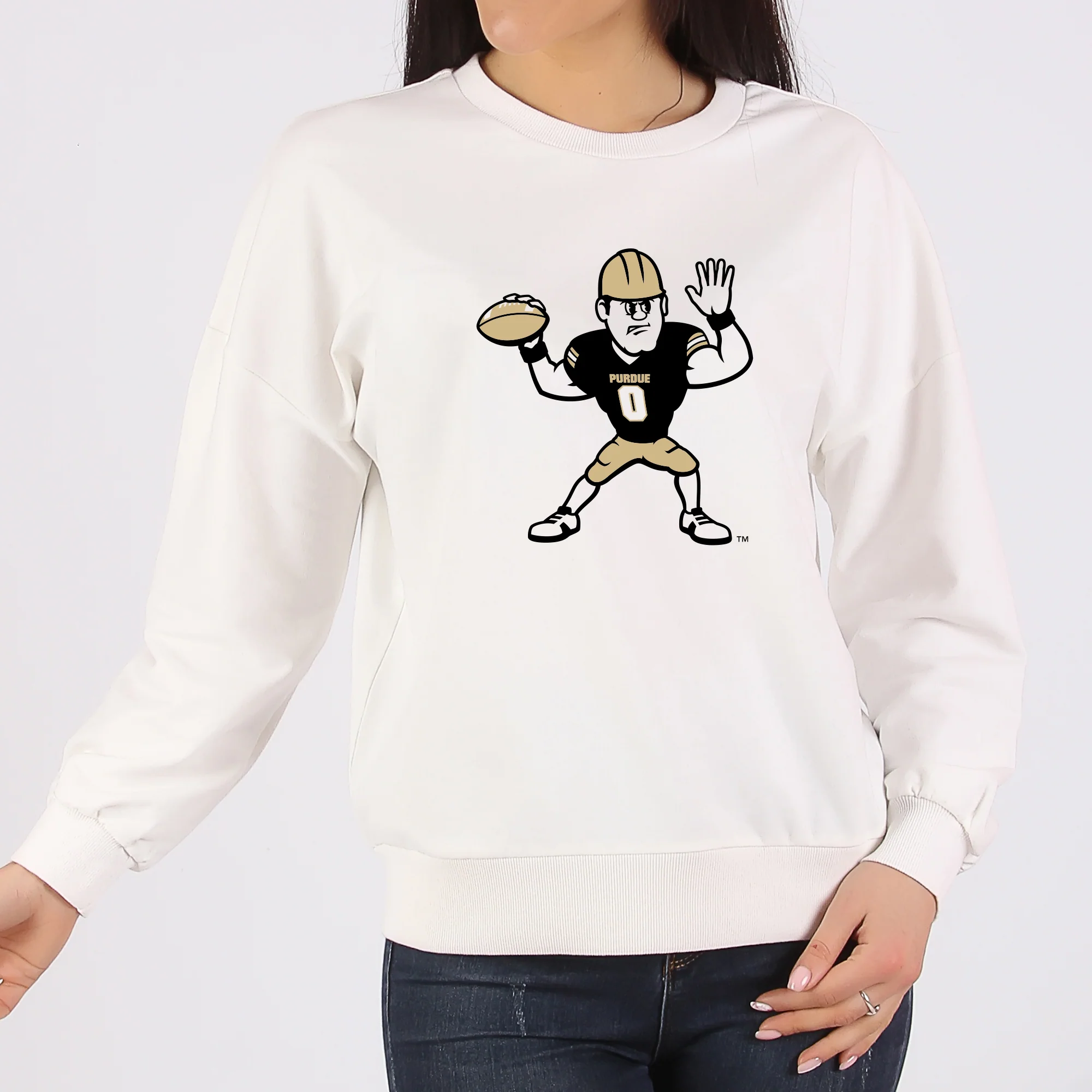 Purdue Pete Football Mascot Mark Crewneck - White - Image 4