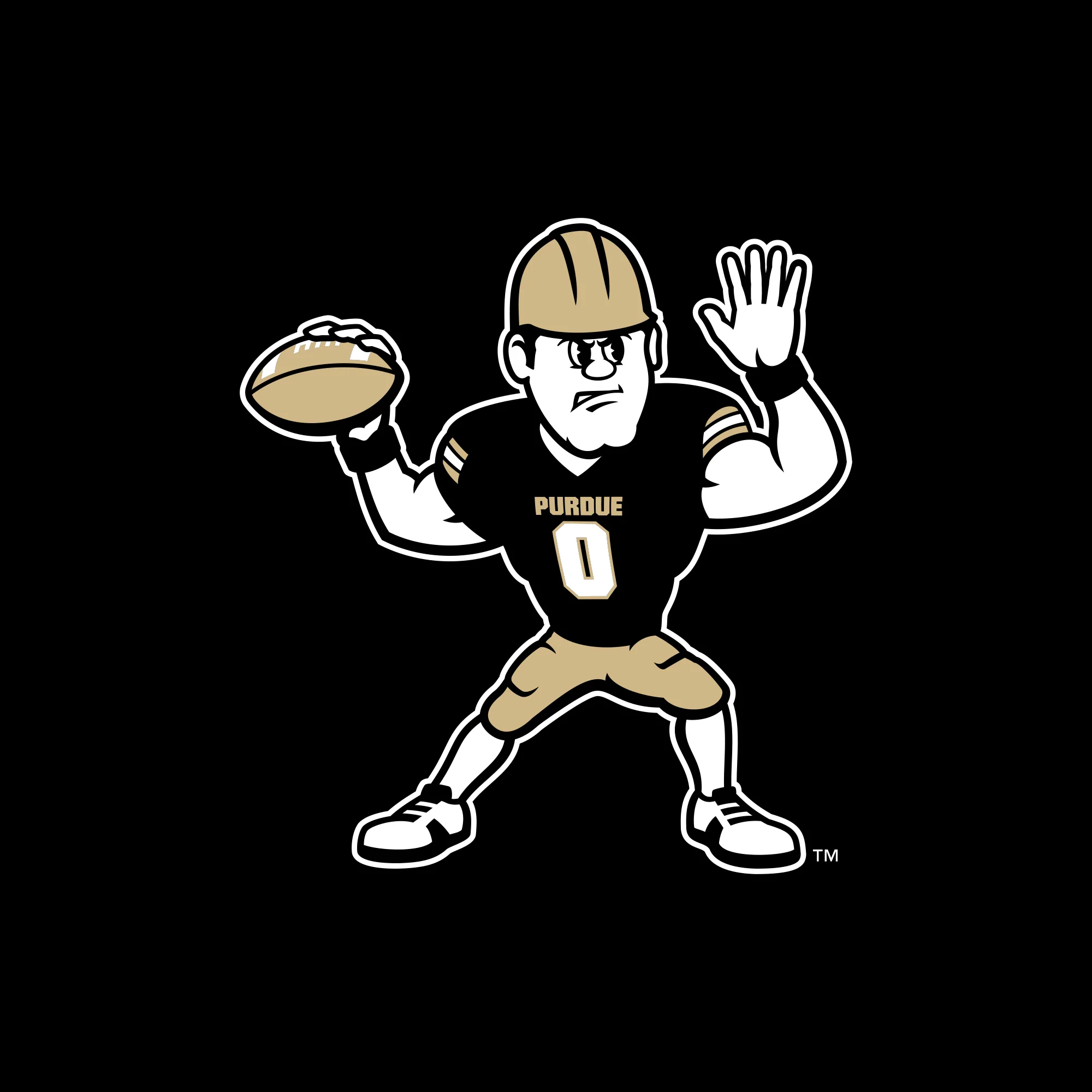 Purdue Pete Football Mascot Mark LC Zip Hoodie - Black - Image 2