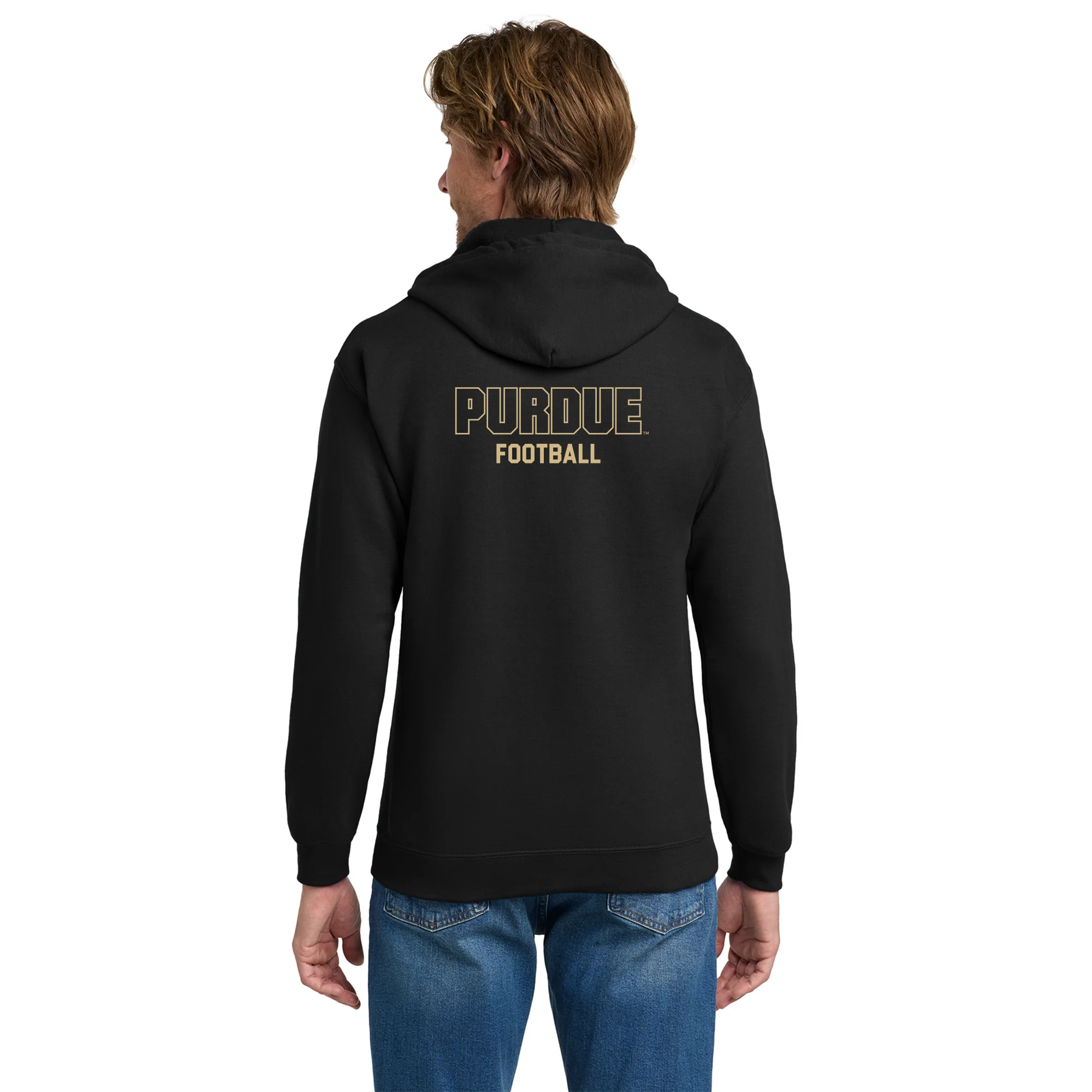 Purdue Pete Football Mascot Mark LC Zip Hoodie - Black - Image 5